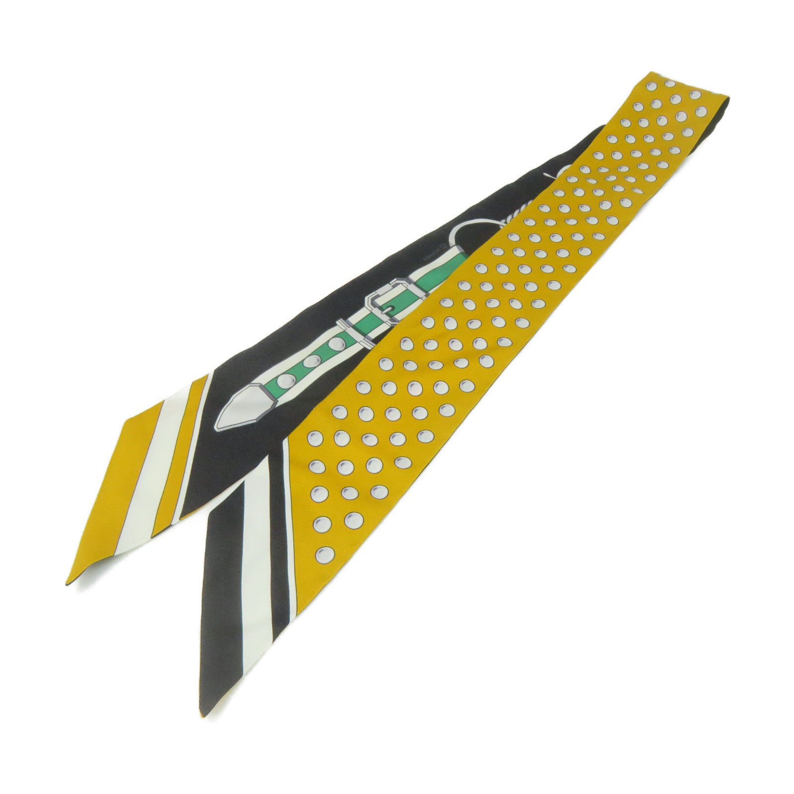 HERMES Silk Twilly Scarf Black/Yellow/Color – Brand Off Hong Kong