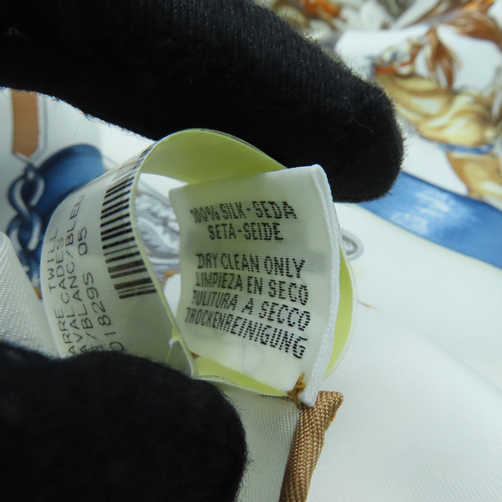 HERMES Silk Scarf White/Color