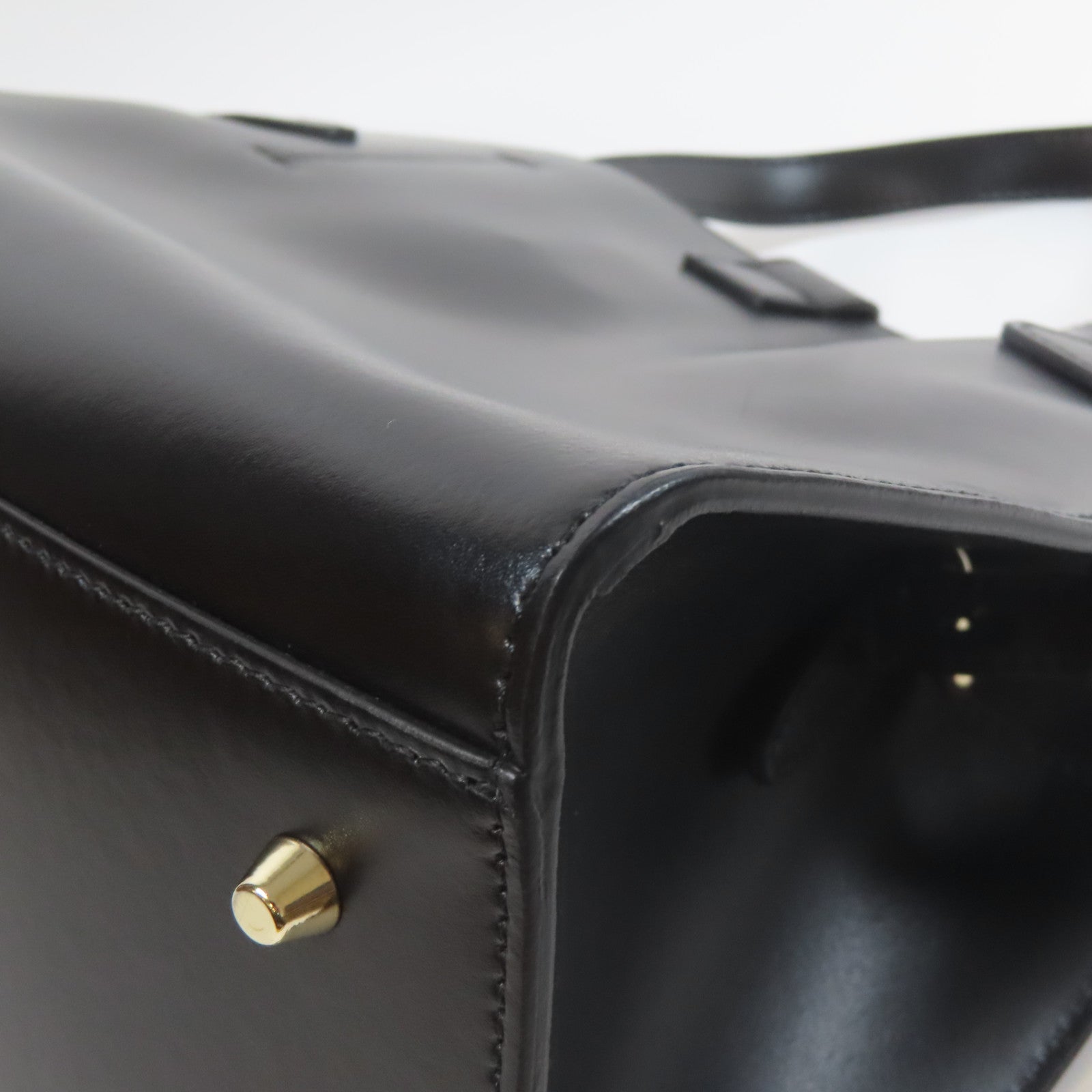 Furla 牛皮皮革Shoulder Bag銀扣手挽肩背兩用袋黑色