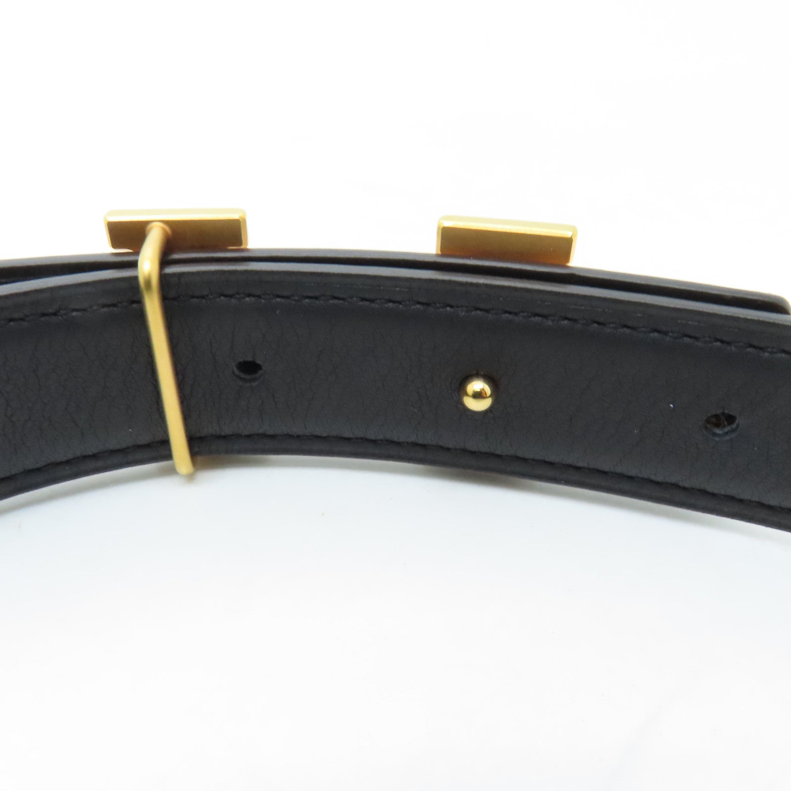 HERMES Epsom Swift皮革Belt 80皮帶Gold/Noir