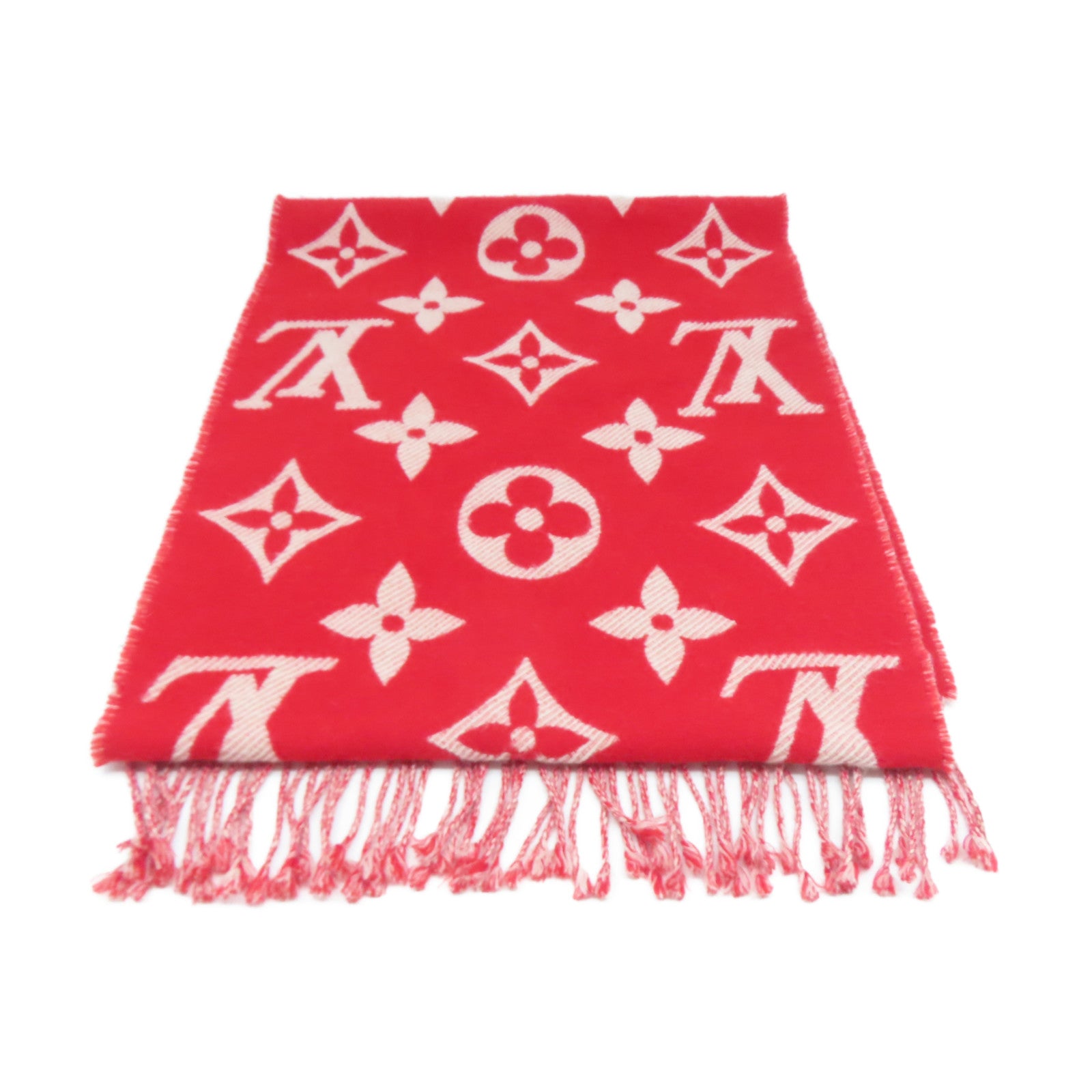 LOUIS VUITTON 羊毛Simply LV Scarf圍巾紅色