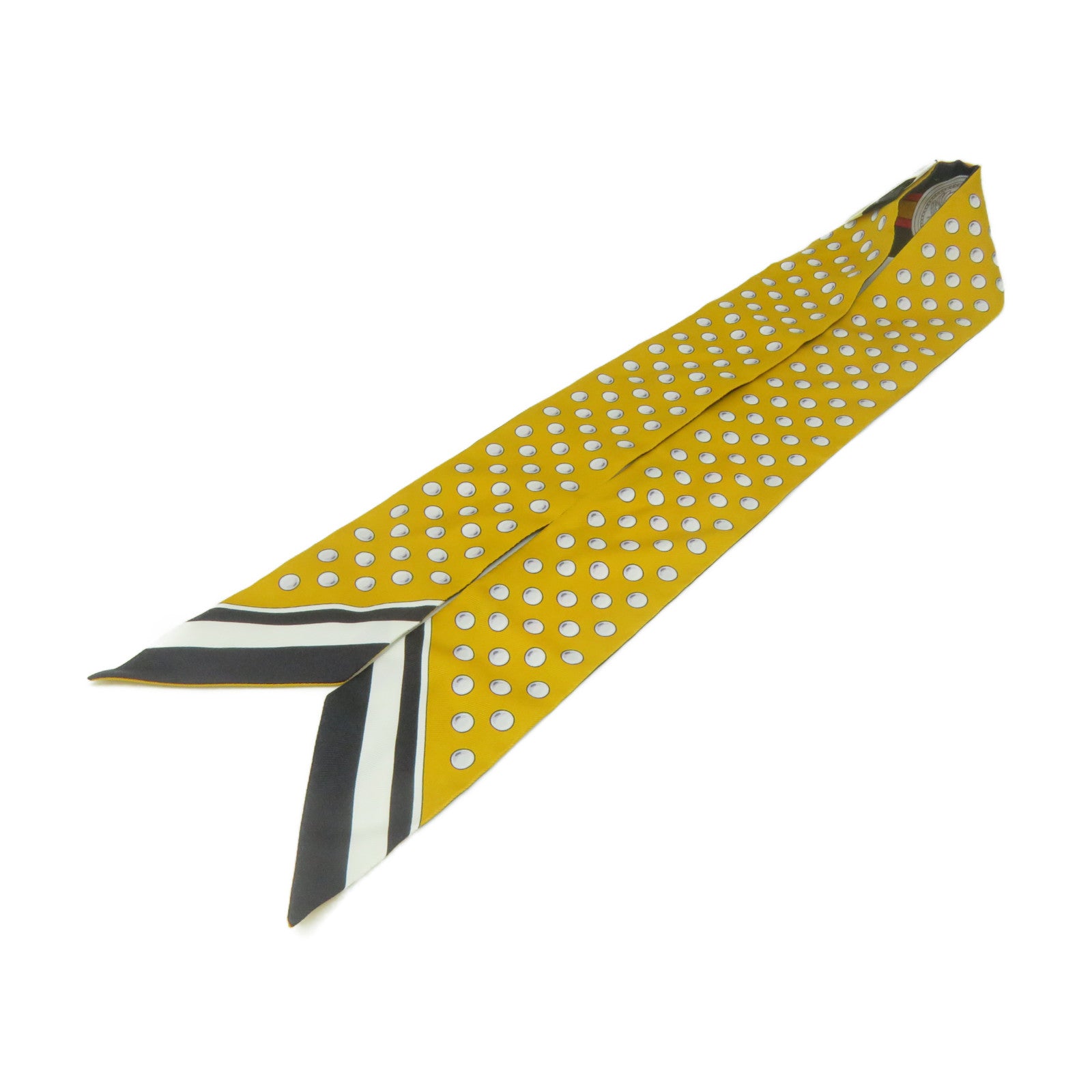 HERMES Silk Twilly Scarf Black/Yellow/Color – Brand Off Hong Kong