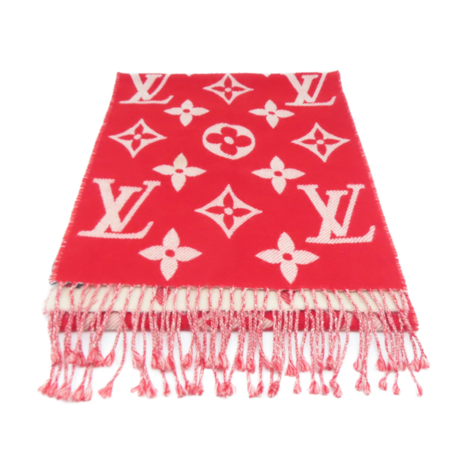 LOUIS VUITTON 羊毛Simply LV Scarf圍巾紅色