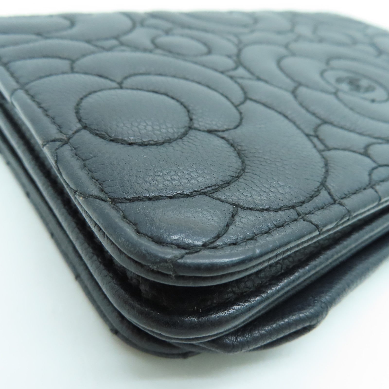 CHANEL Caviar皮革Wallet On Chain链带肩背袋银扣黑色