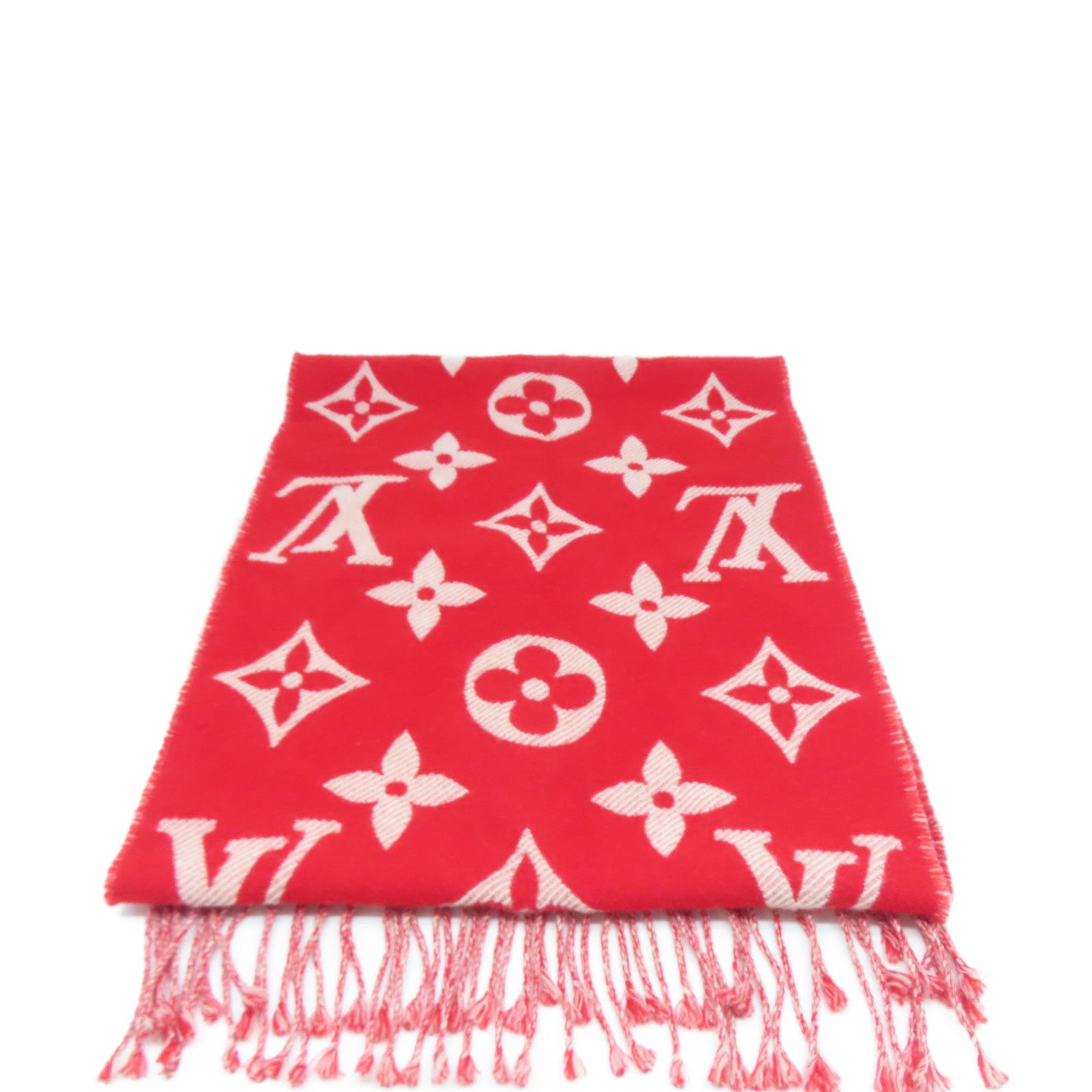 LOUIS VUITTON 羊毛Simply LV Scarf圍巾紅色
