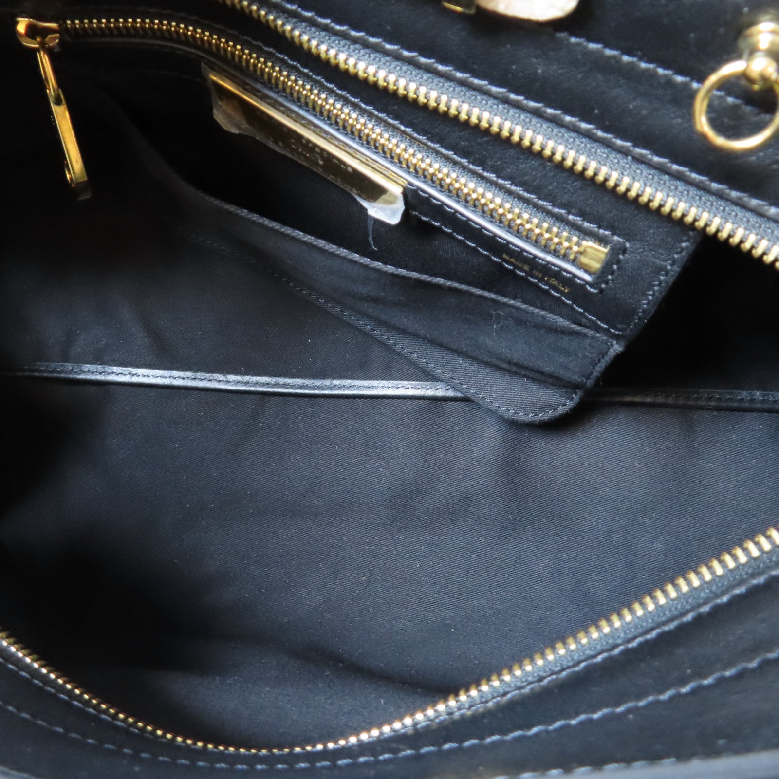 Chloe 蛇皮皮革/牛皮皮革2 Way Shoulder Bag金扣手挽肩背兩用袋黑色/米色