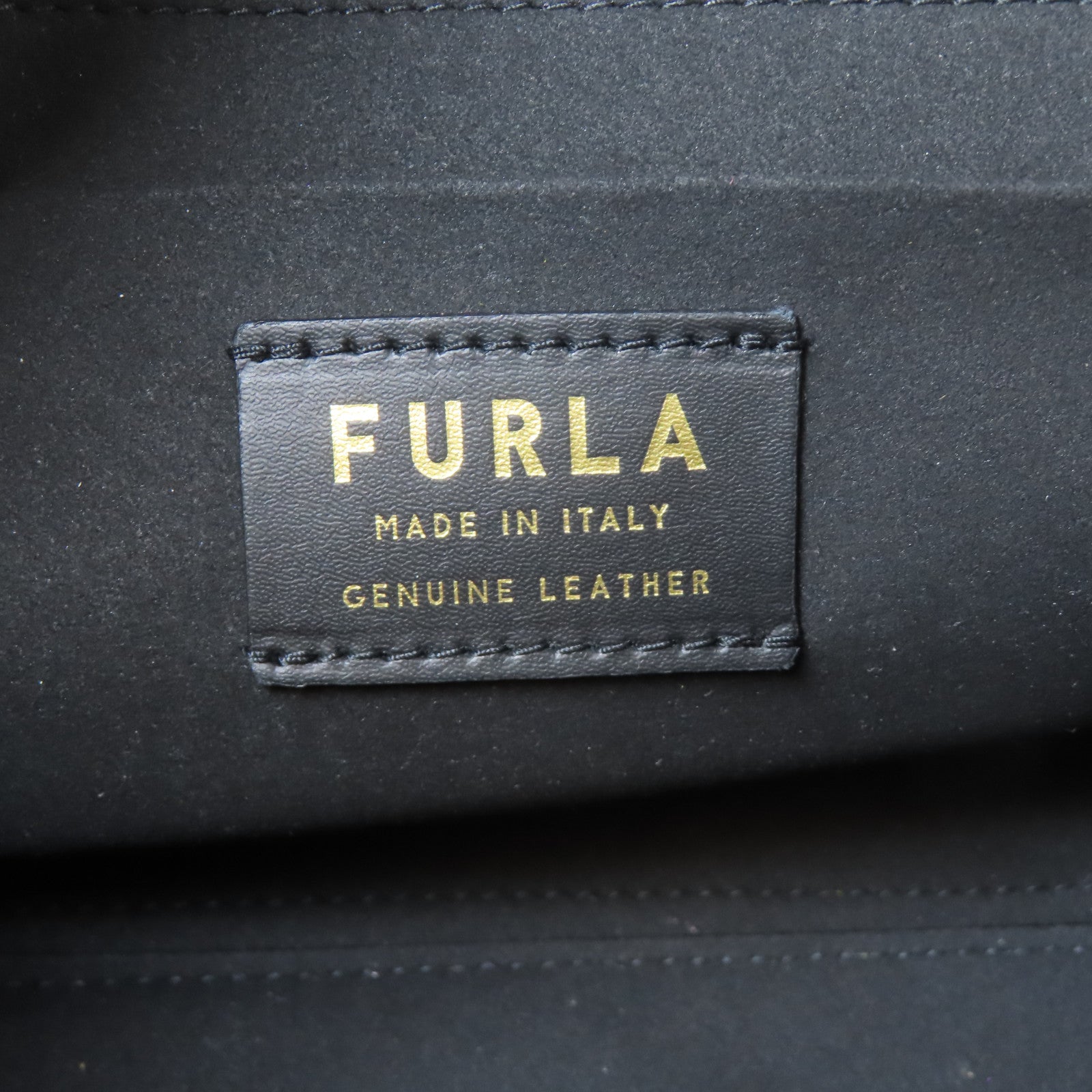 Furla 牛皮皮革Shoulder Bag銀扣手挽肩背兩用袋黑色