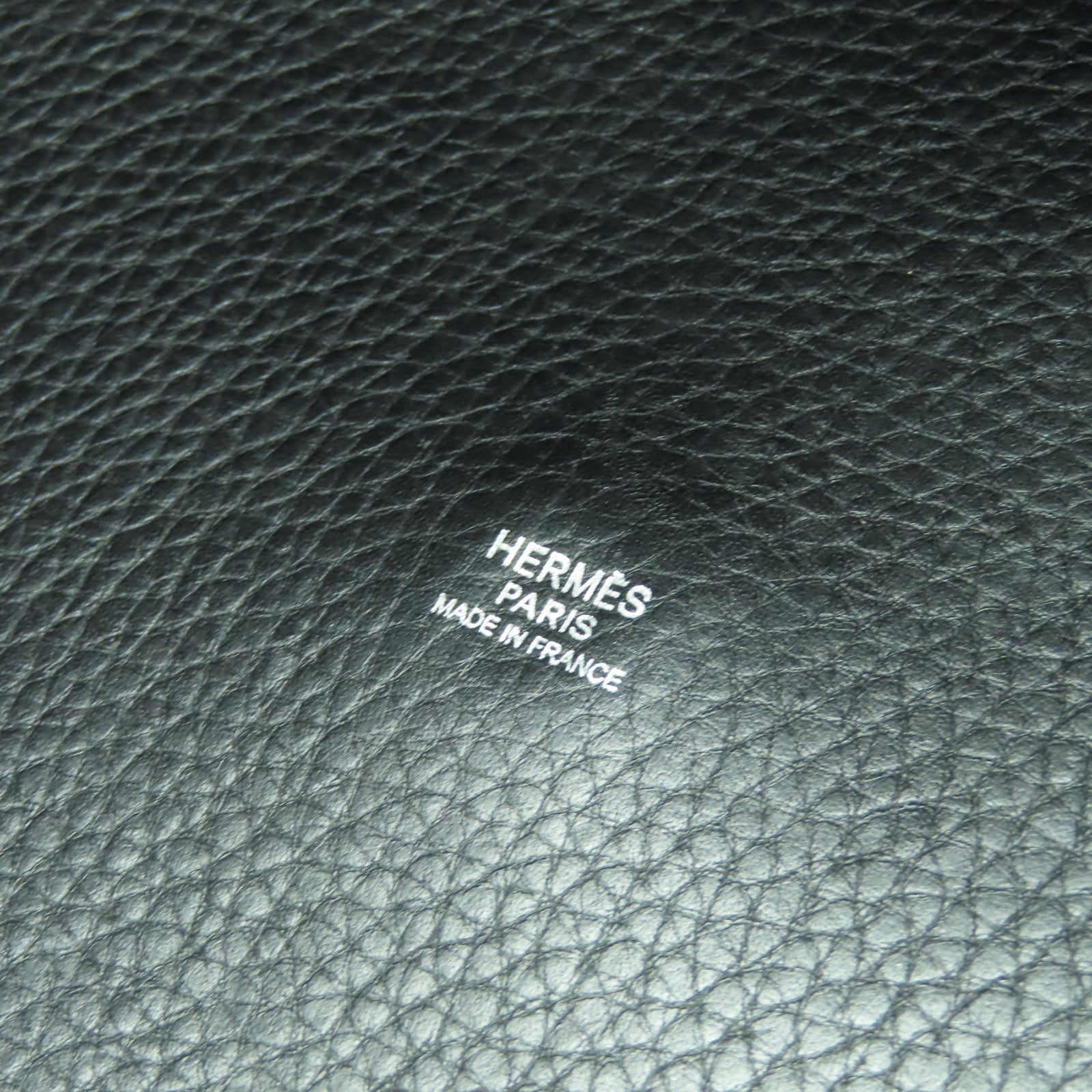HERMES Clemence皮革Picotin TGM銀扣肩背袋Noir黑色