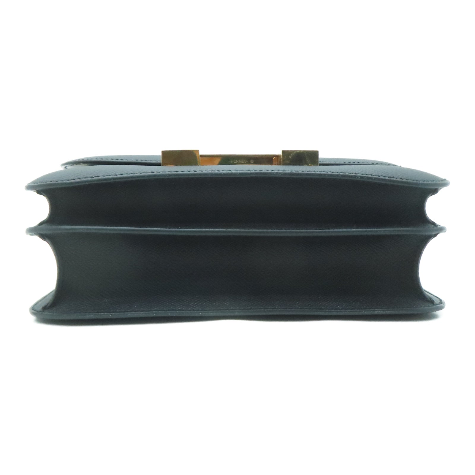 HERMES Epsom皮革Constance 24金扣肩背袋黑色