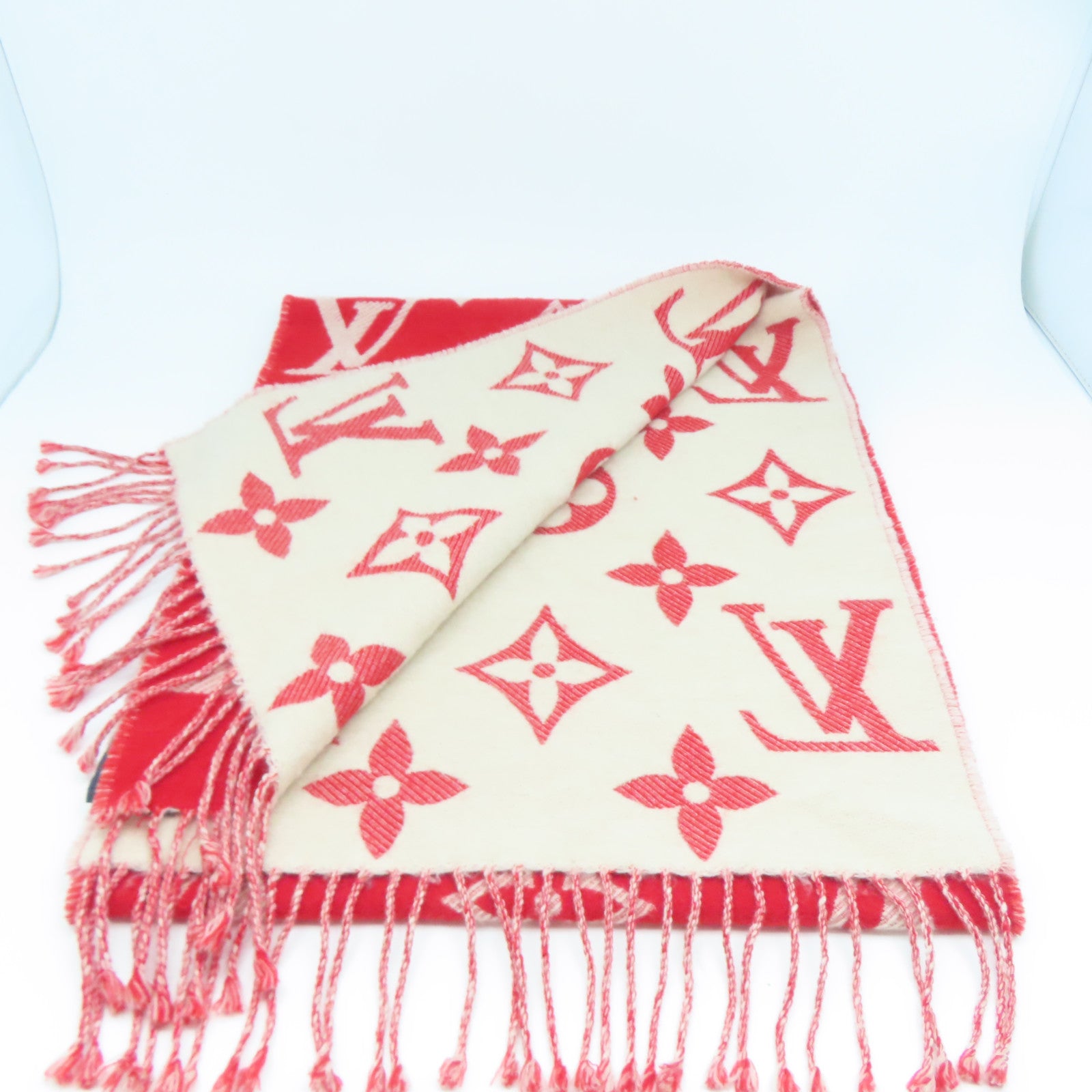 LOUIS VUITTON 羊毛Simply LV Scarf圍巾紅色