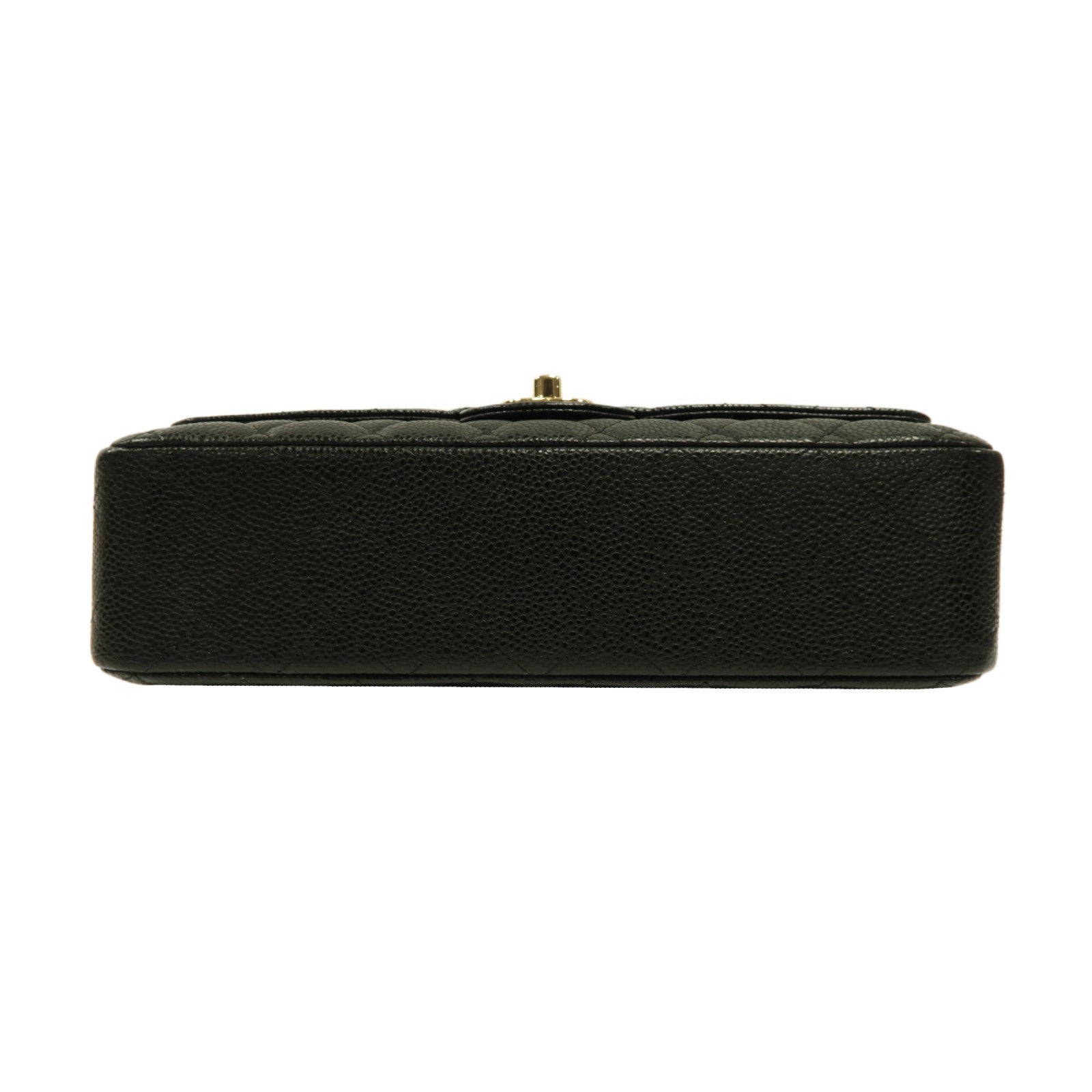 CHANEL 菱格Caviar皮革Classic 25金扣鏈帶肩背袋黑色