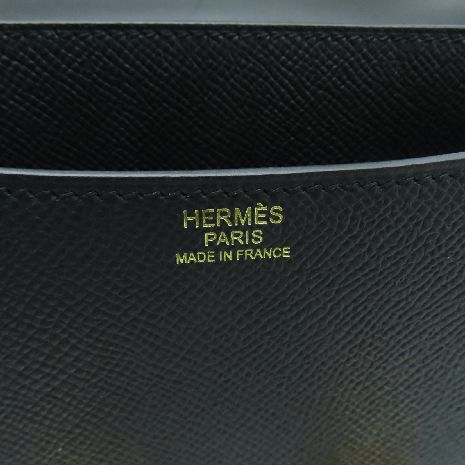 HERMES Epsom皮革Constance 24金扣肩背袋黑色