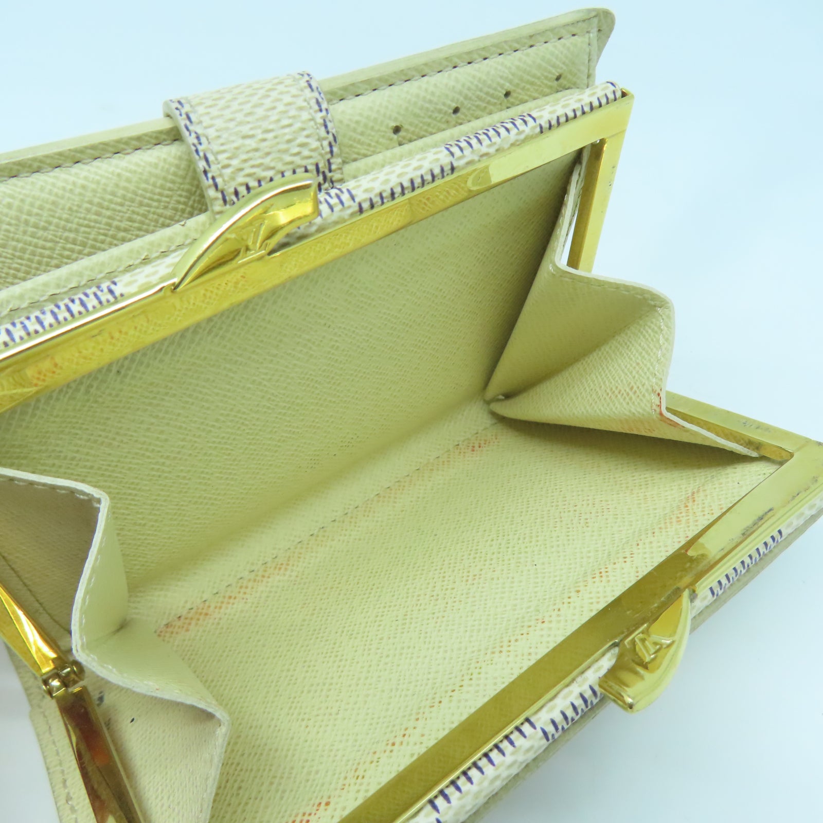 LOUIS VUITTON 【激減優惠】Damier Portefeuille Viennois金扣錢包白色