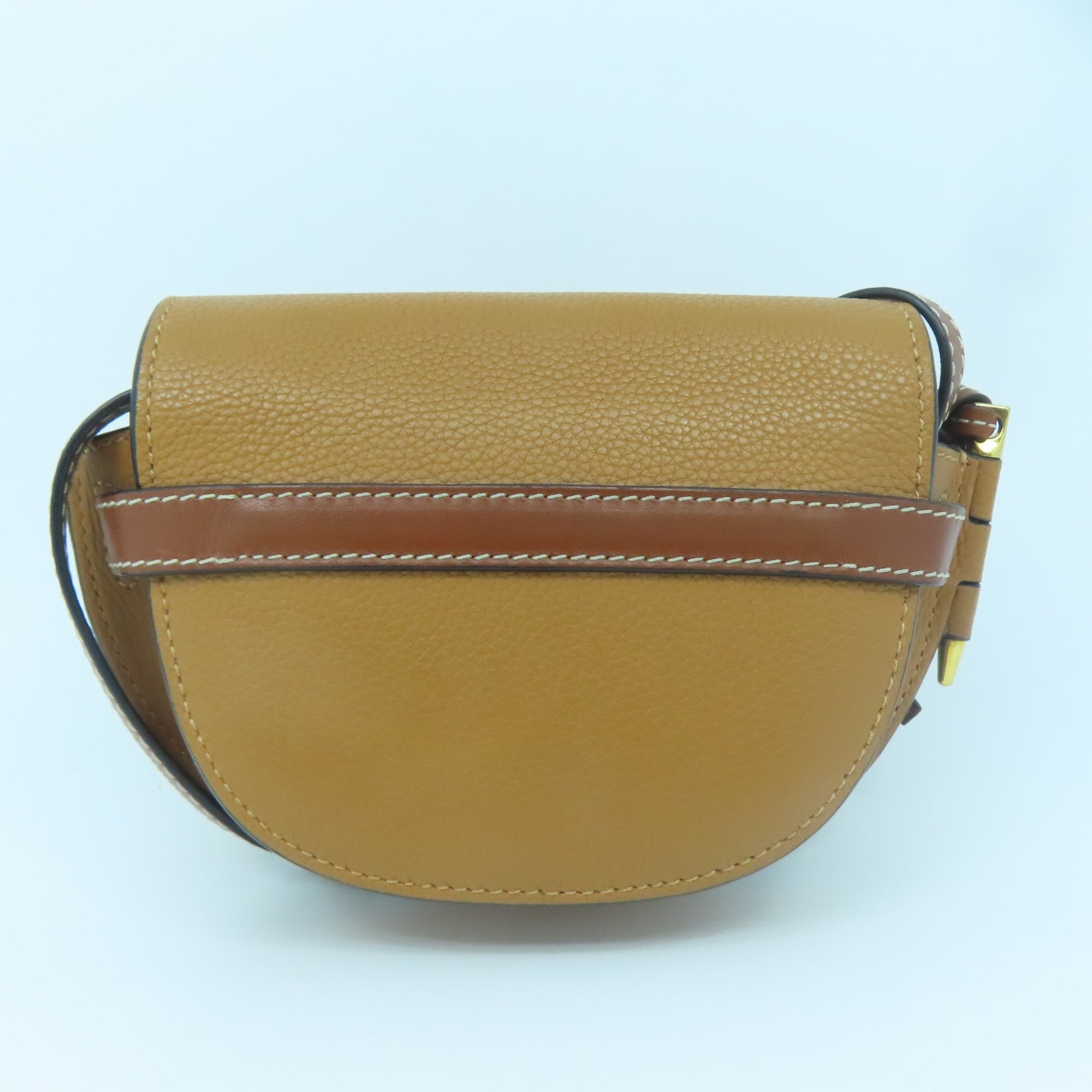 LOEWE 牛皮皮革Small Gate金扣肩背袋啡色