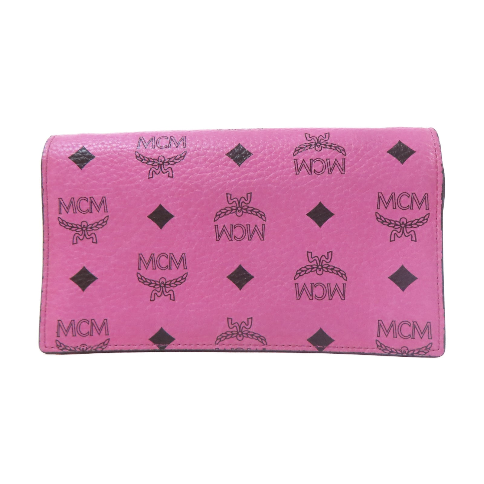 MCM 牛皮皮革Shoulder Bag金扣肩背袋粉紅色/黑色