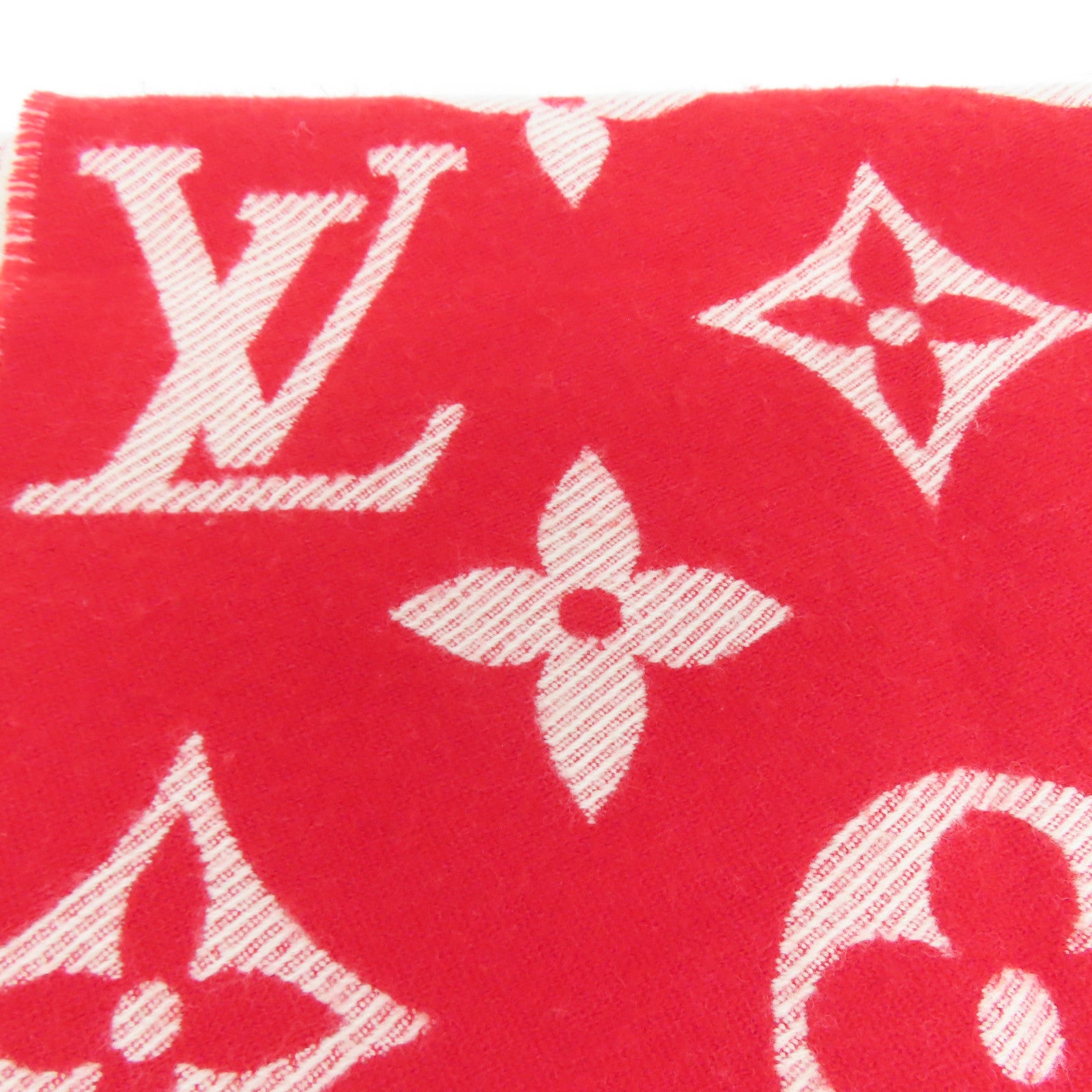 LOUIS VUITTON 羊毛Simply LV Scarf圍巾紅色