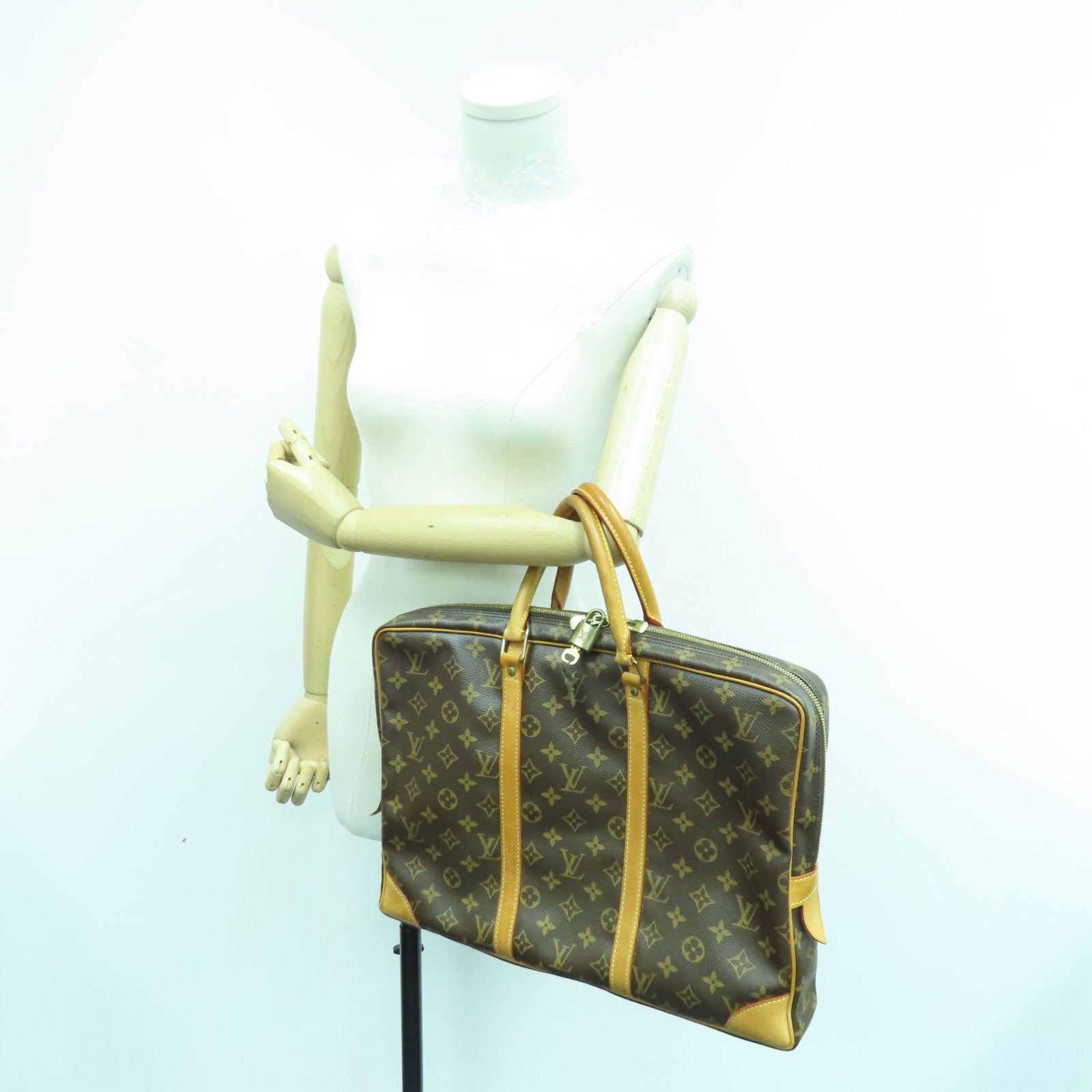 LOUIS VUITTON Monogram Briefcase金扣公事包啡色