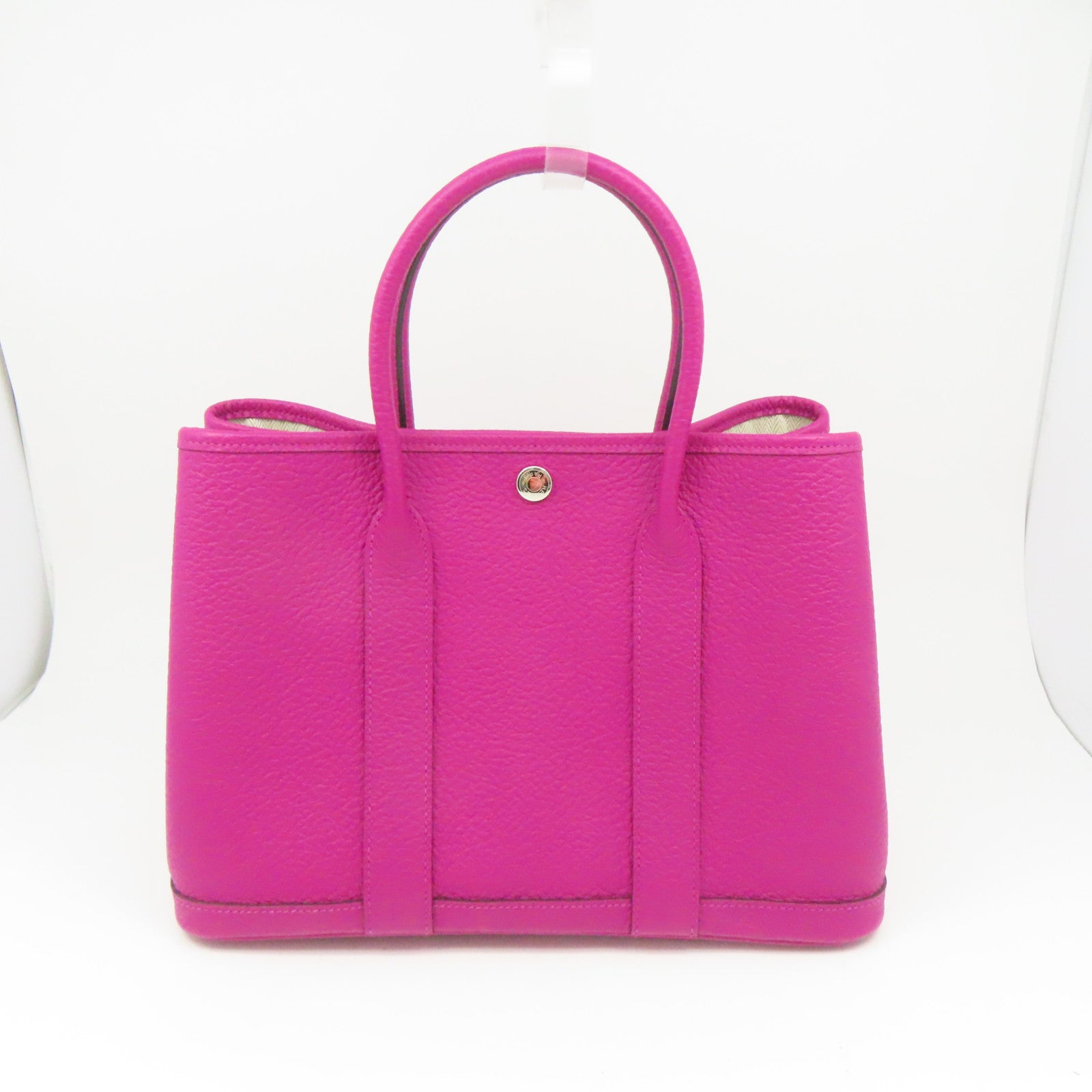 HERMES Negonda皮革Garden Party TPM銀扣手挽袋Rose Pourpre紫色