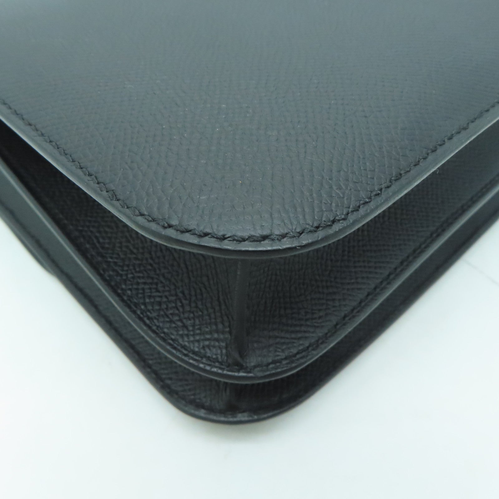 HERMES Epsom皮革Constance 24金扣肩背袋黑色