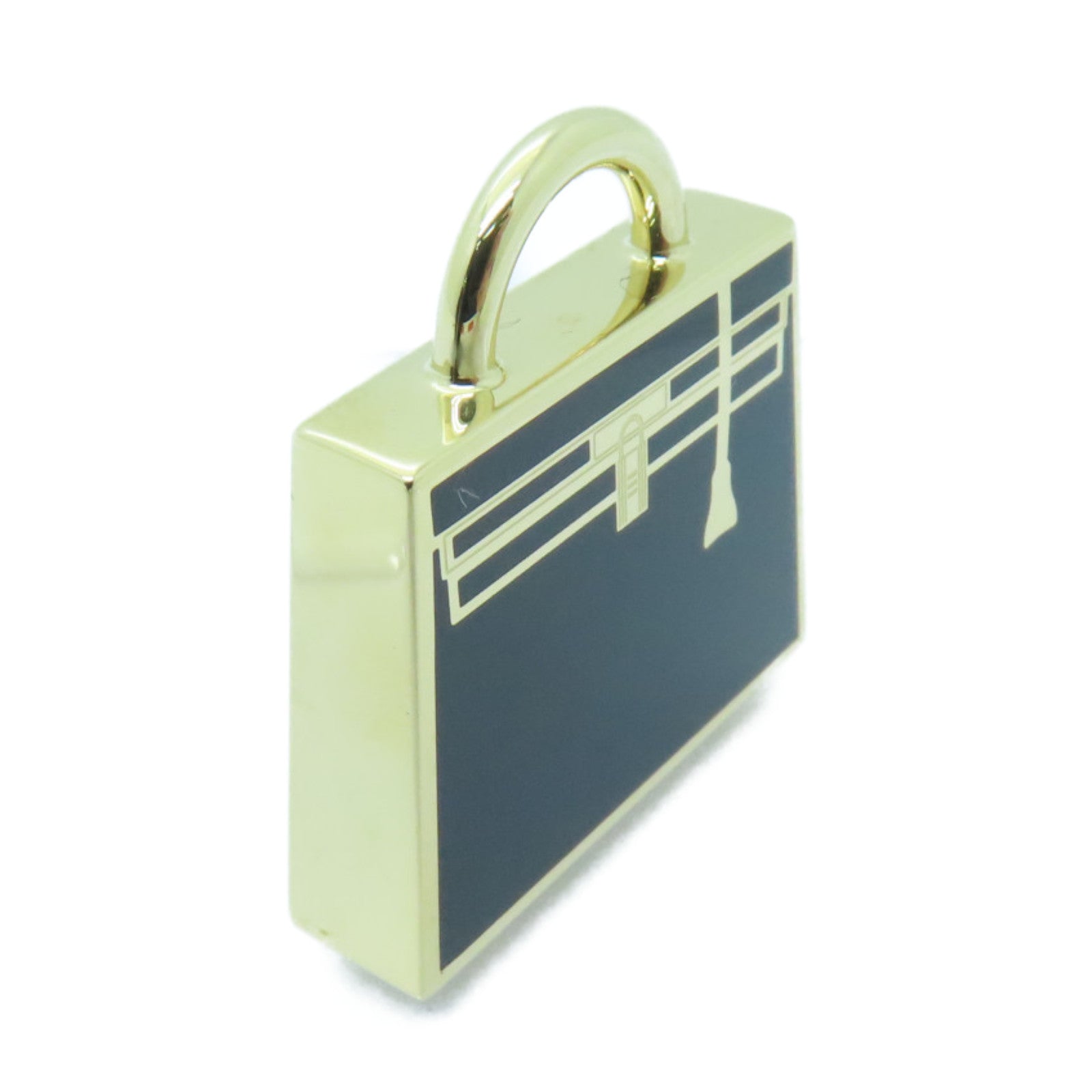 HERMES 金屬Palladium Plated Kelly Charm掛飾黑色/金色