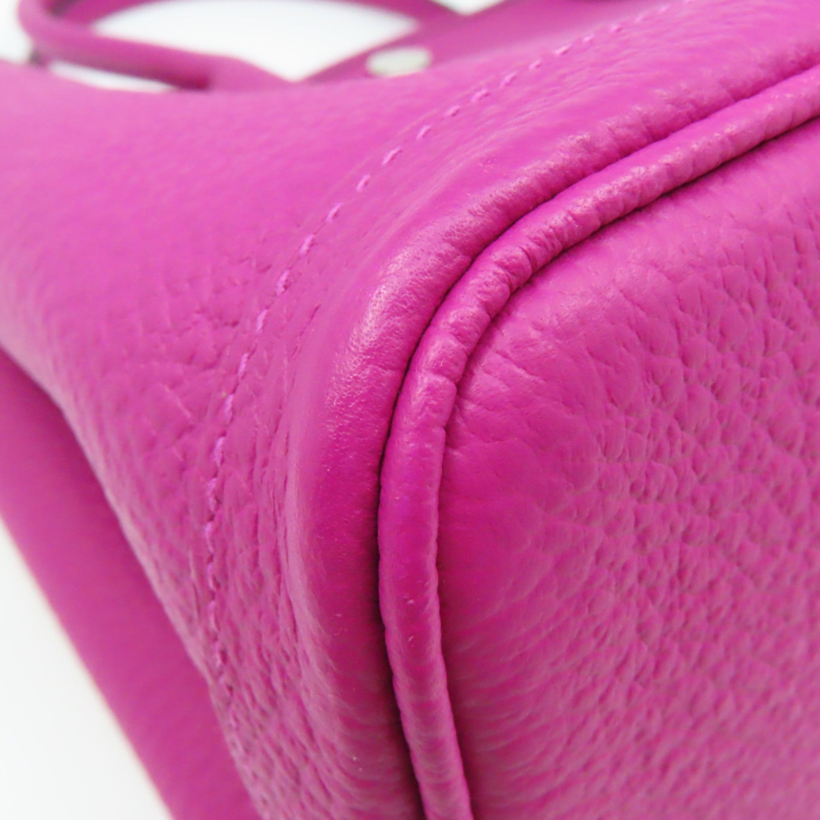 HERMES Negonda皮革Garden Party TPM銀扣手挽袋Rose Pourpre紫色