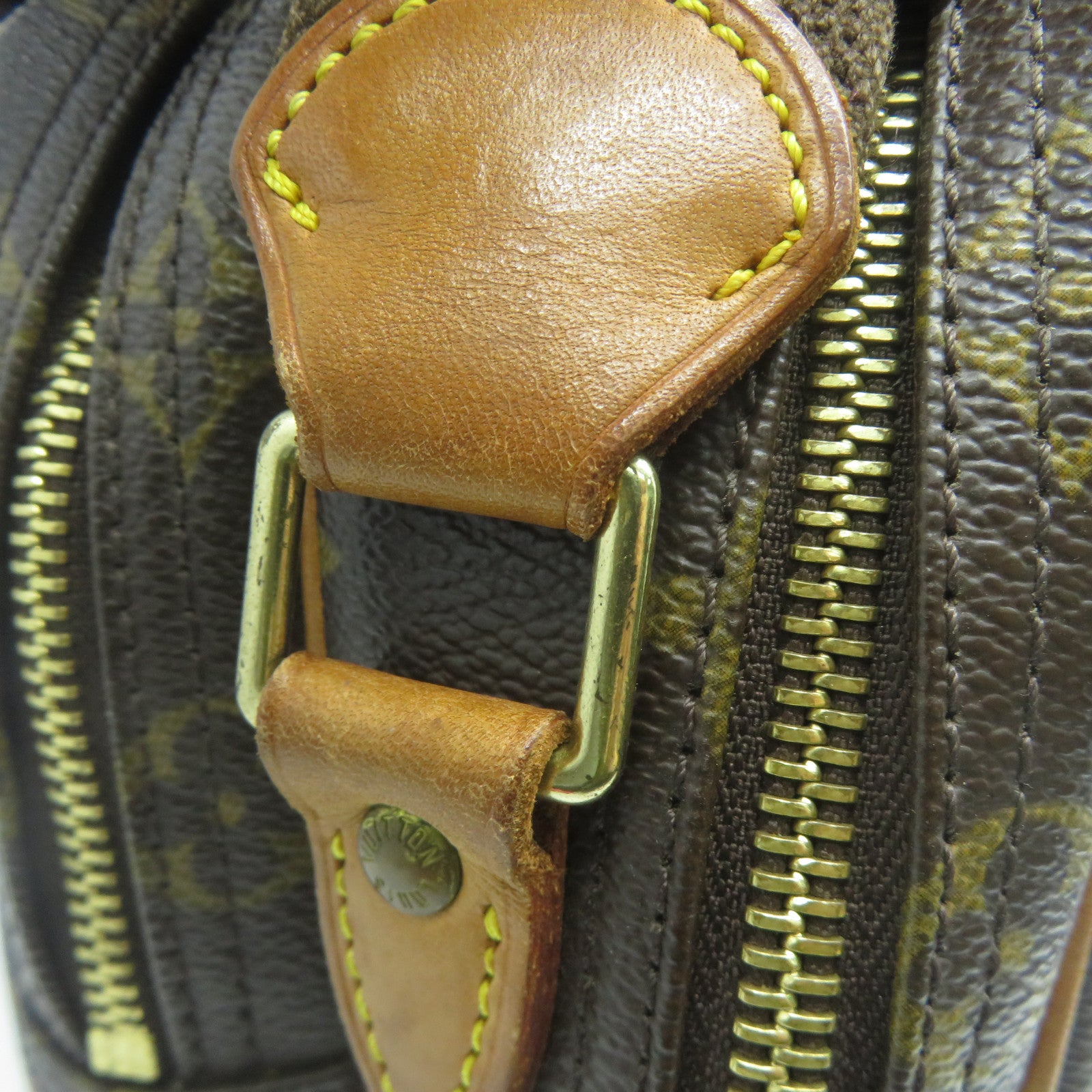 LOUIS VUITTON Monogram Reporter金扣肩背袋啡色