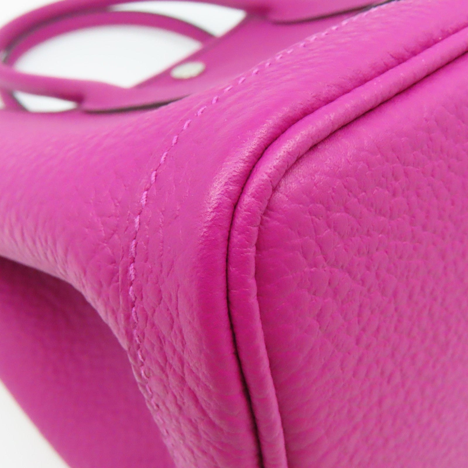 HERMES Negonda皮革Garden Party TPM銀扣手挽袋Rose Pourpre紫色