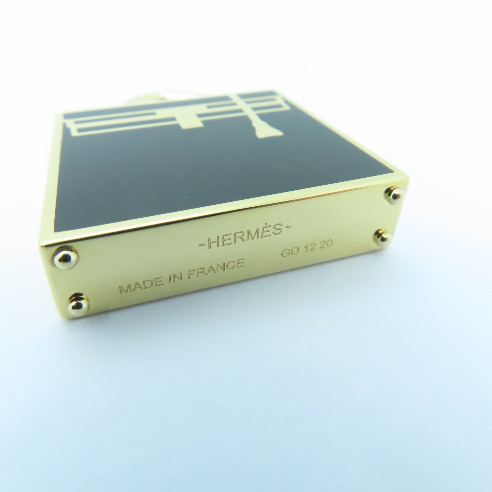 HERMES 金屬Palladium Plated Kelly Charm掛飾黑色/金色