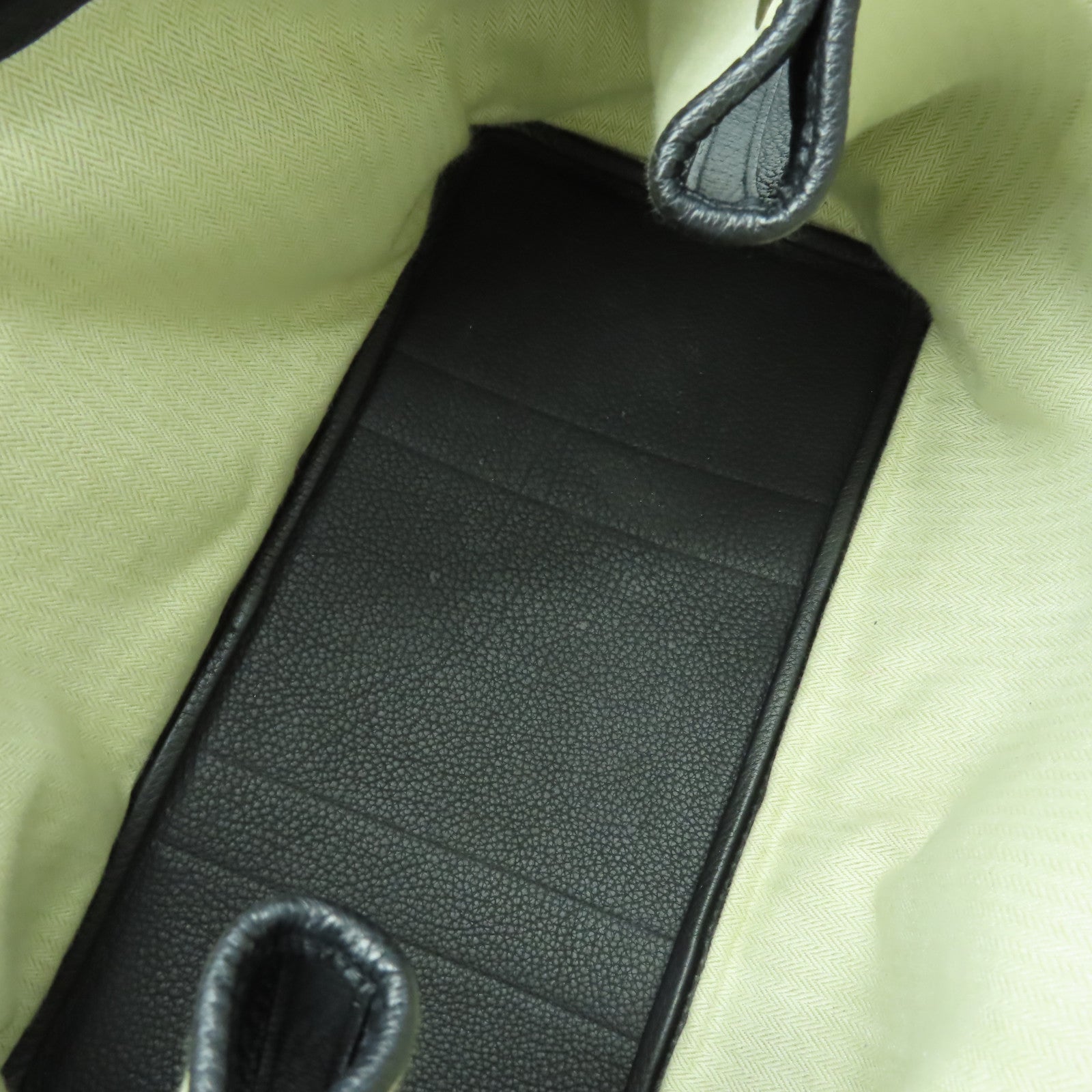HERMES Negonda皮革Garden Party PM銀扣手挽袋Noir黑色