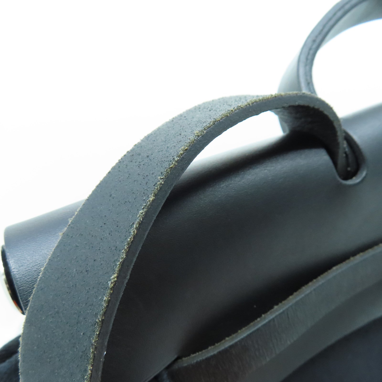 HERMES 帆布Herbag MM銀扣手挽肩背兩用袋黑色
