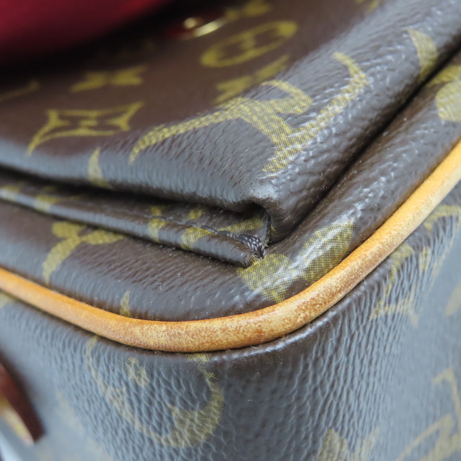 LOUIS VUITTON Monogram Viva Cite MM金扣肩背袋棕色