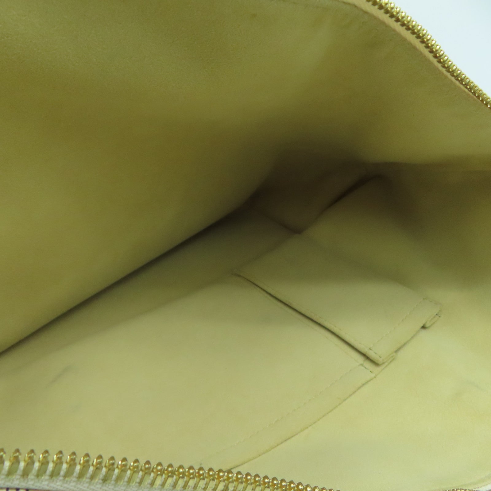 LOUIS VUITTON Damier Azur Saleya MM金扣手挽袋米色