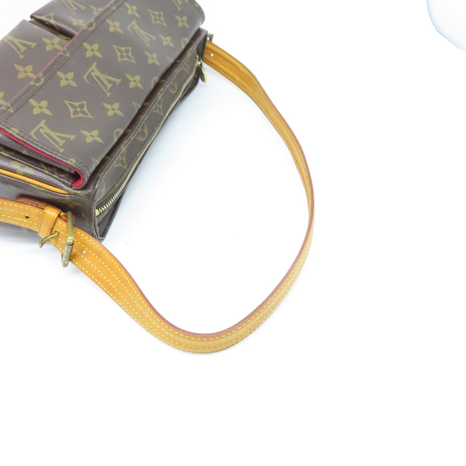 LOUIS VUITTON Monogram Viva Cite MM金扣肩背袋棕色