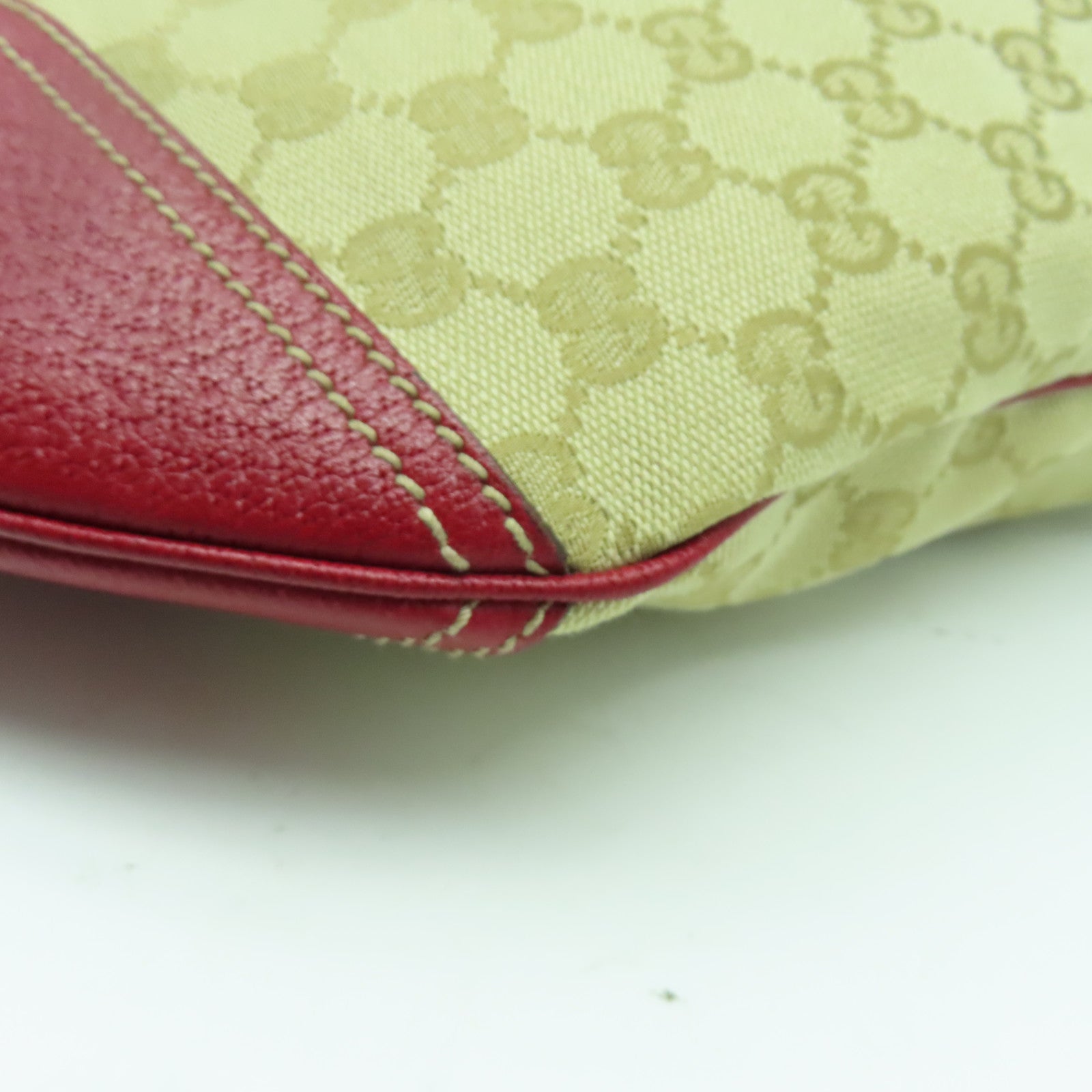 GUCCI GG帆布Princy Hobo Bag金扣肩背袋紅色/啡色
