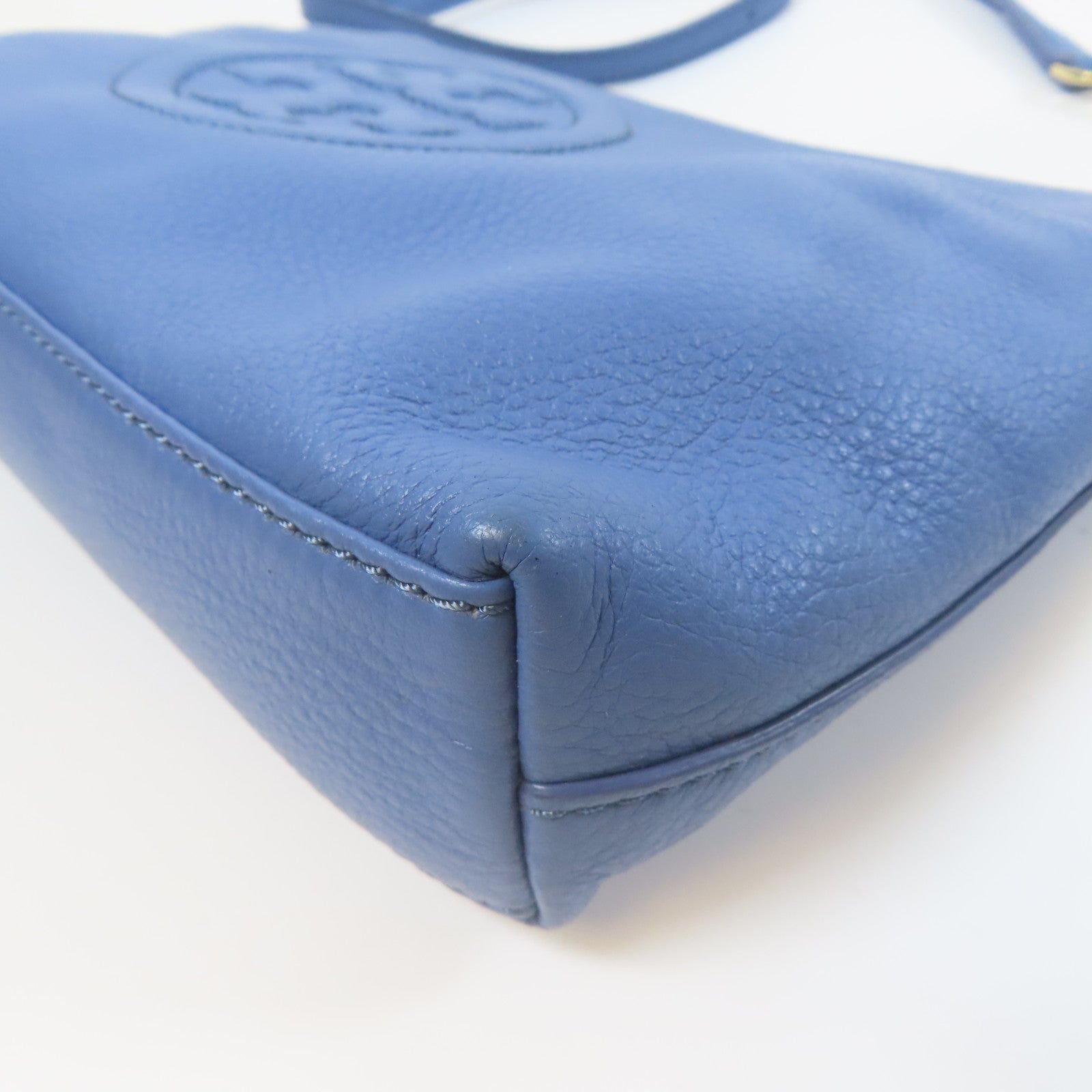 Tory Burch 牛皮皮革Shoulder Bag金扣肩背袋藍色