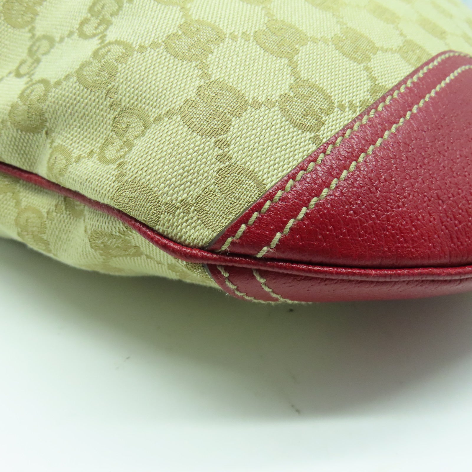 GUCCI GG帆布Princy Hobo Bag金扣肩背袋紅色/啡色
