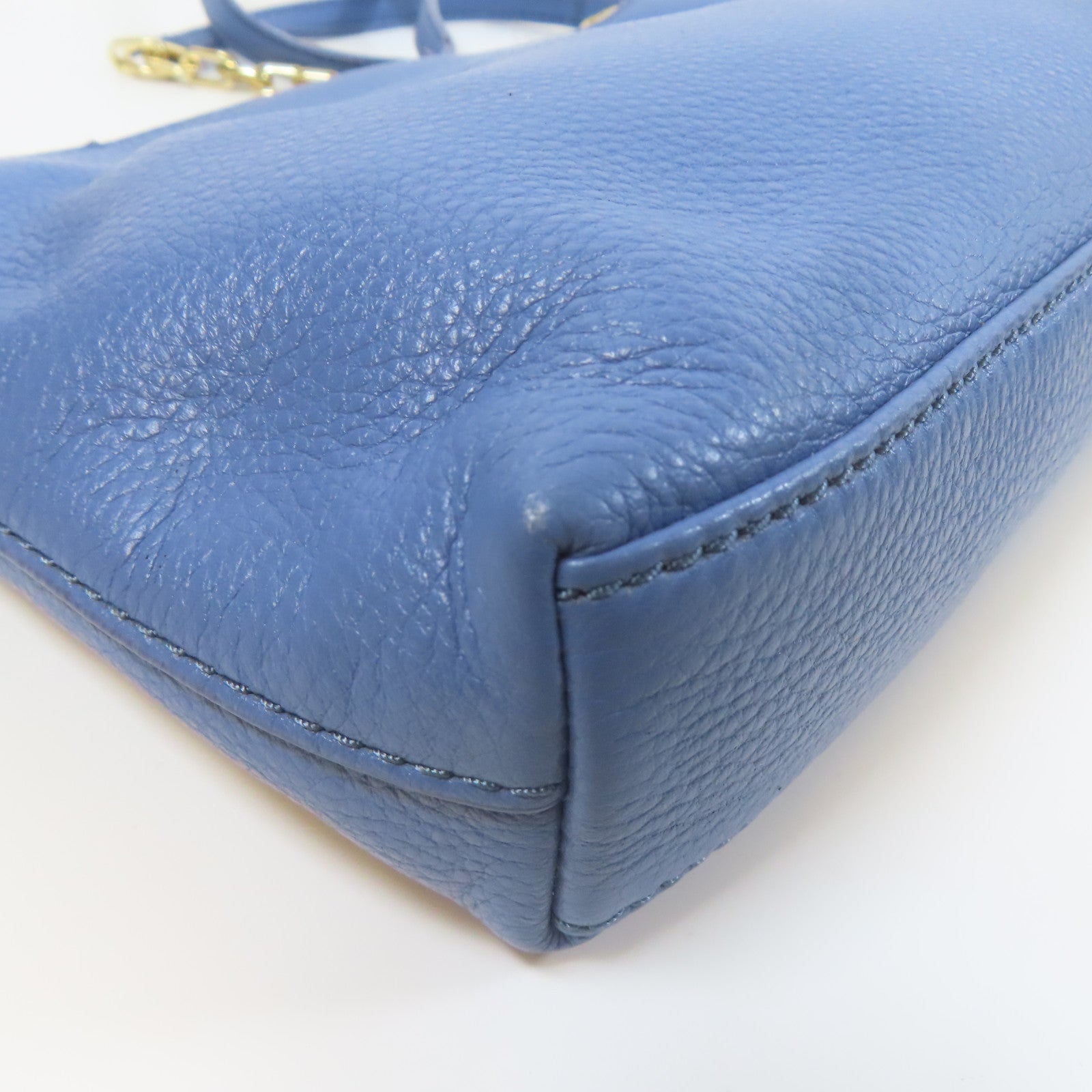 Tory Burch 牛皮皮革Shoulder Bag金扣肩背袋藍色