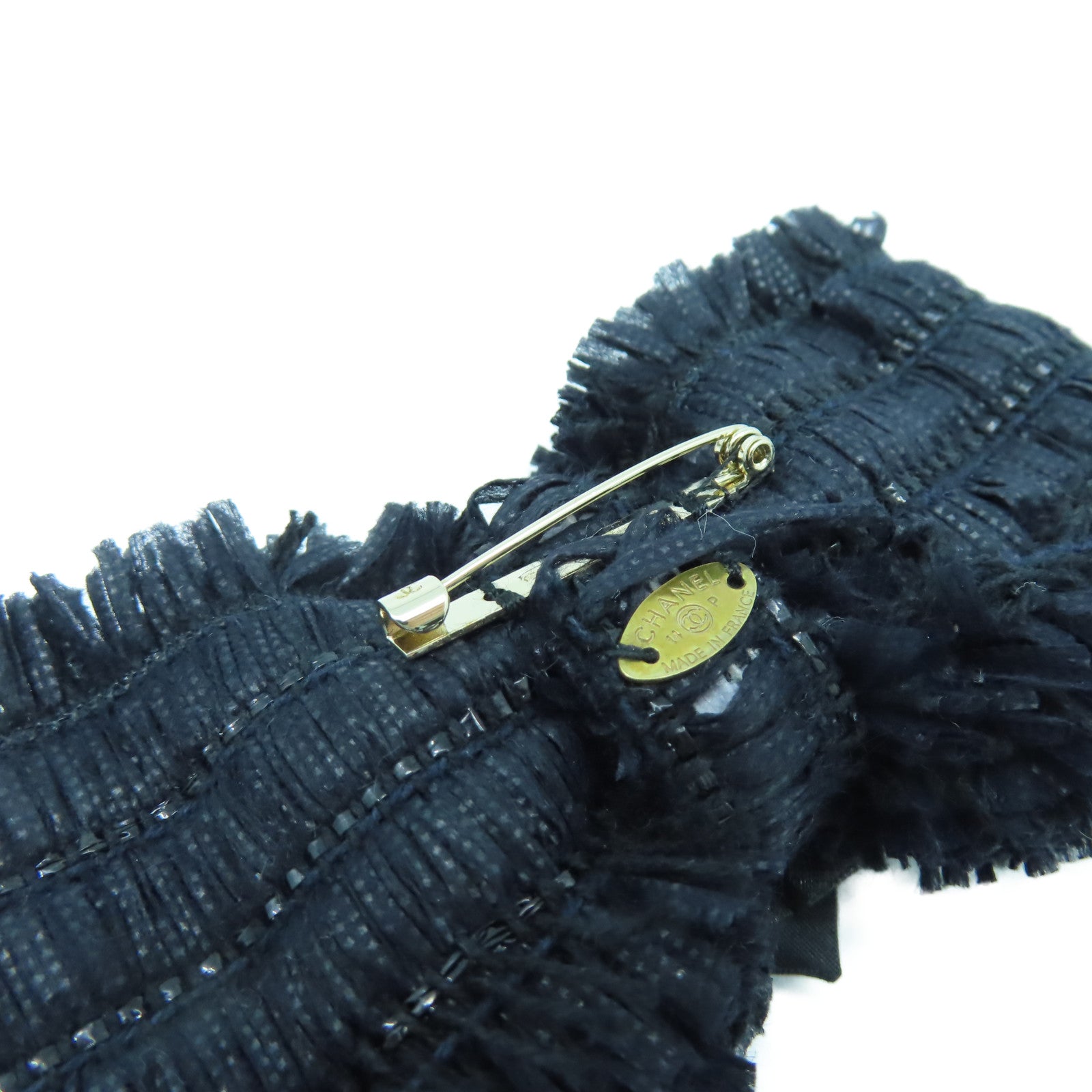 CHANEL 布料Brooch胸針黑色