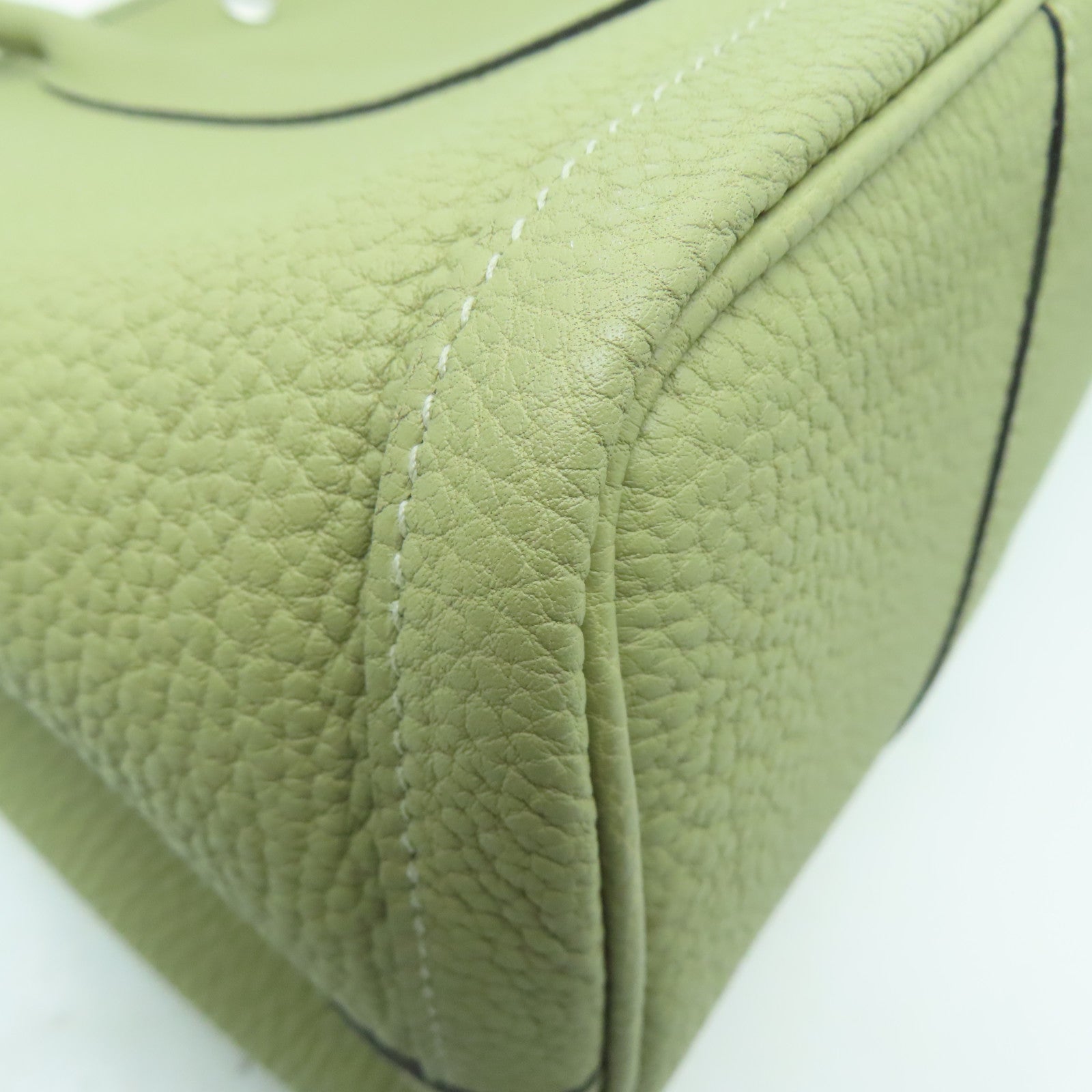 HERMES Negonda皮革Garden Party PM銀扣手挽袋鼠尾草色