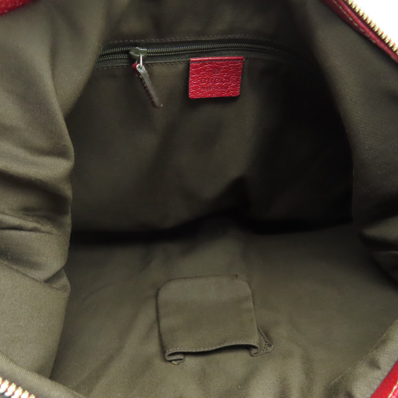 GUCCI GG帆布Princy Hobo Bag金扣肩背袋紅色/啡色