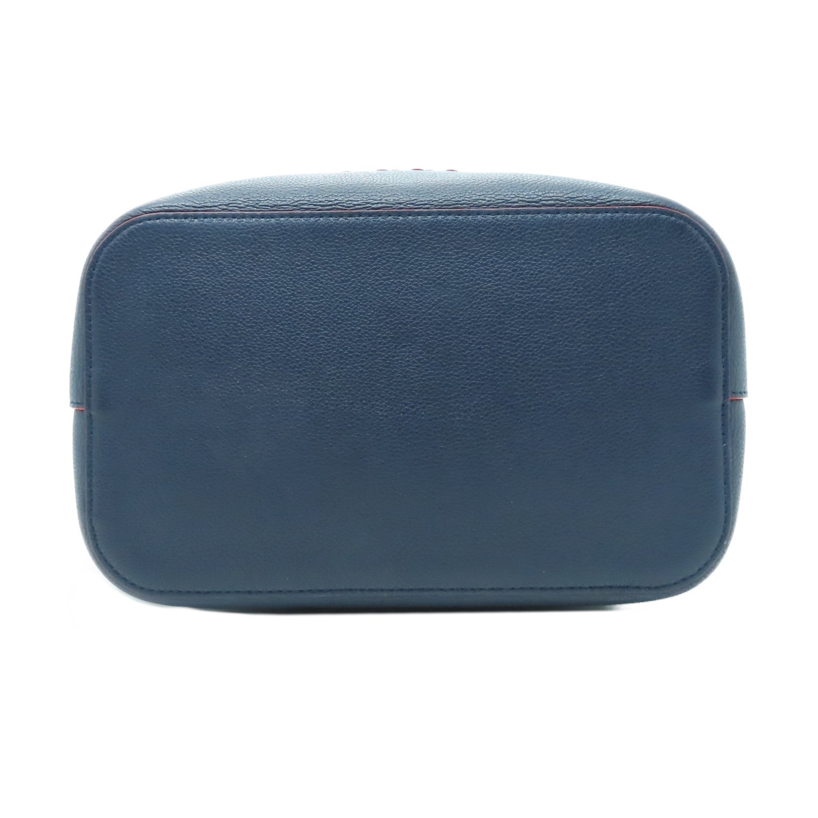 LOUIS VUITTON 牛皮皮革Lockme Bucket銀扣肩背袋深藍色