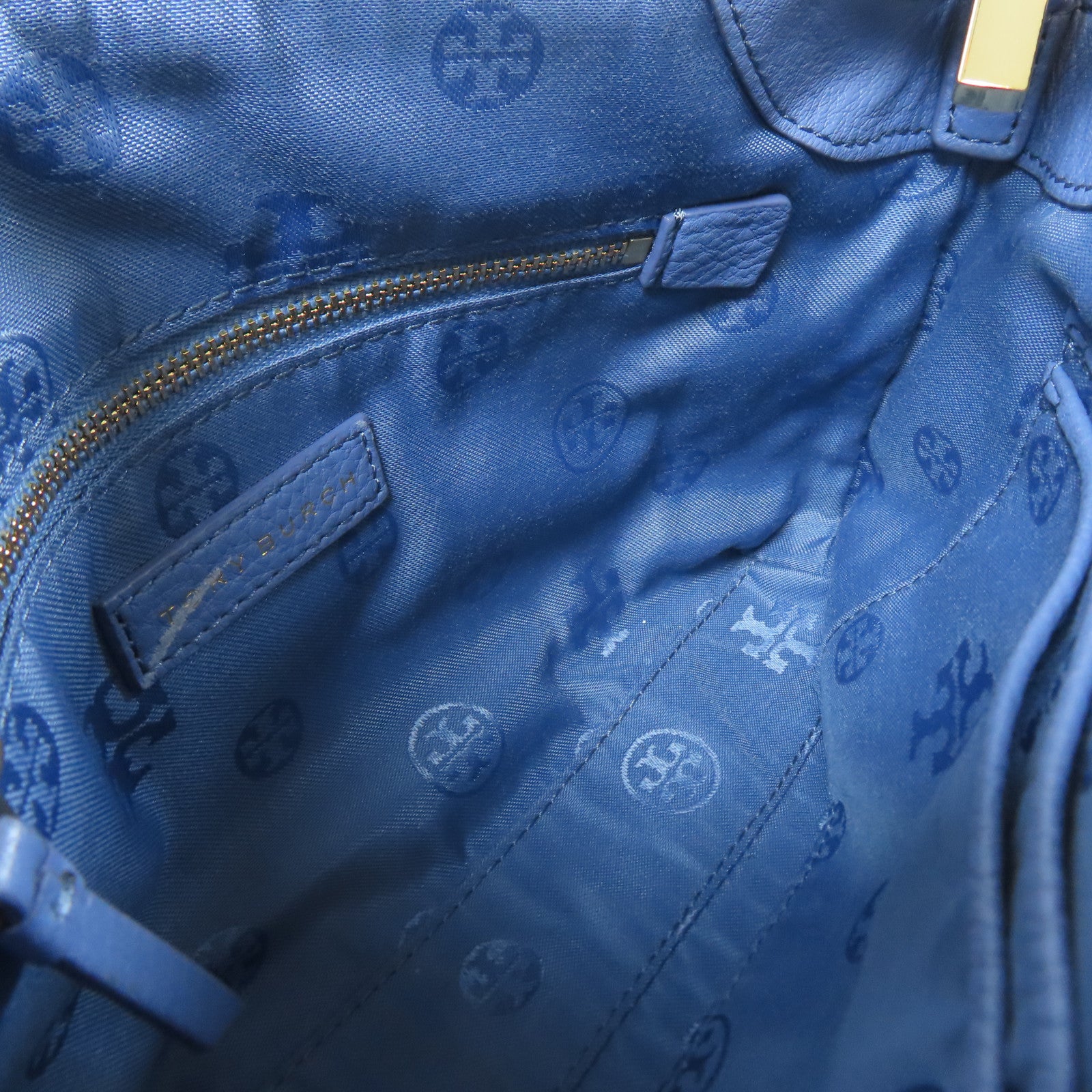 Tory Burch 牛皮皮革Shoulder Bag金扣肩背袋藍色