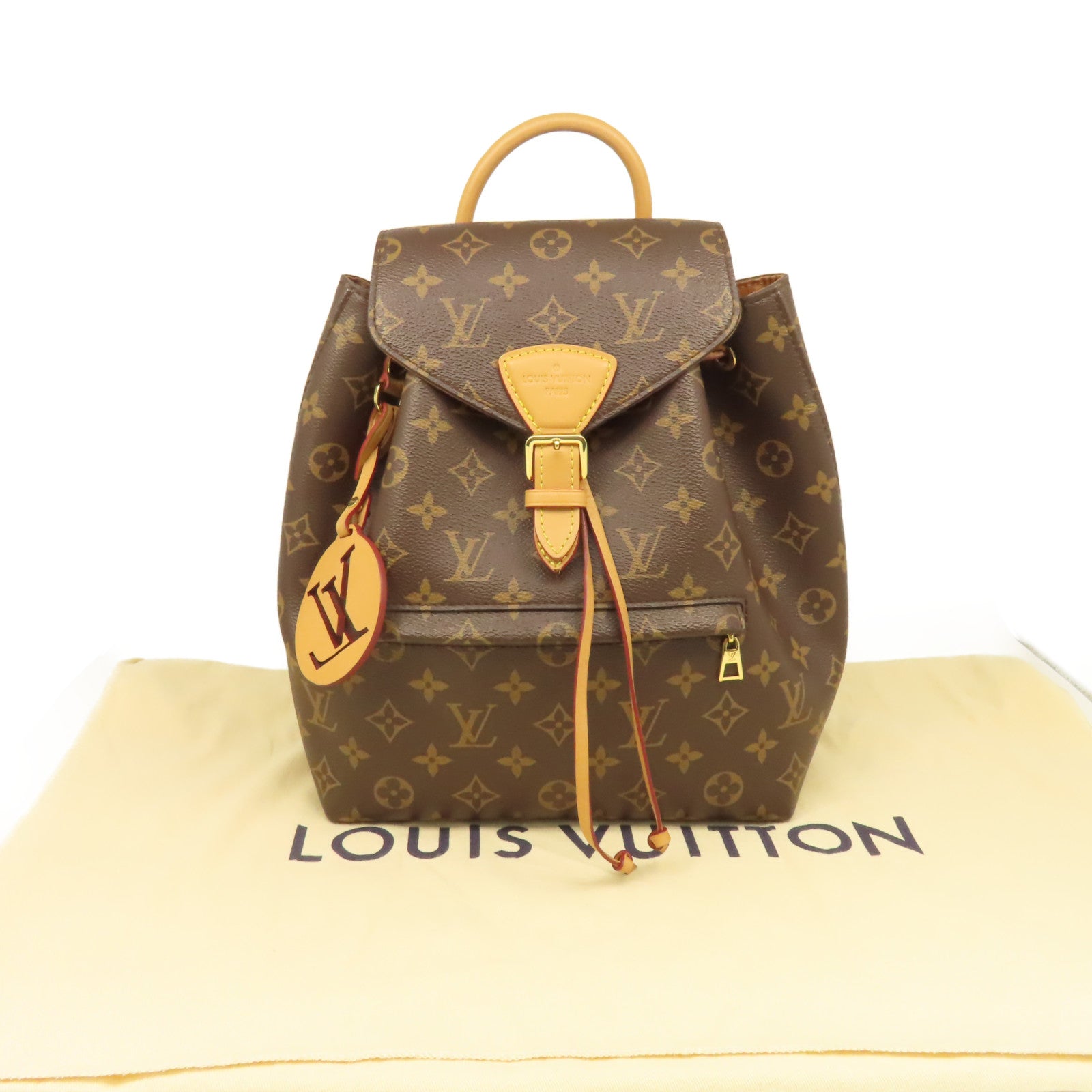 LOUIS VUITTON Monogram Moutsouris PM Backpack金扣背包啡色