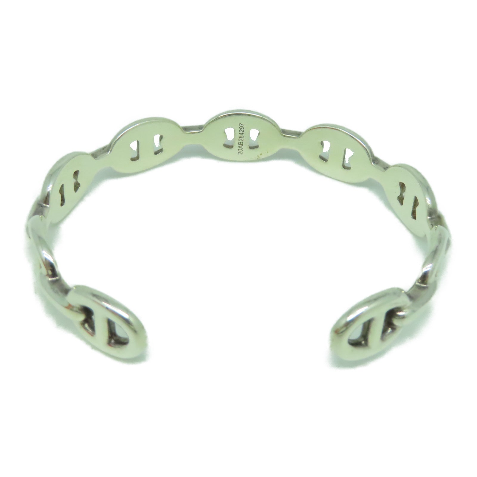 HERMES 925純銀Chaine D'ancre Enchainee Bracelet手鐲銀色