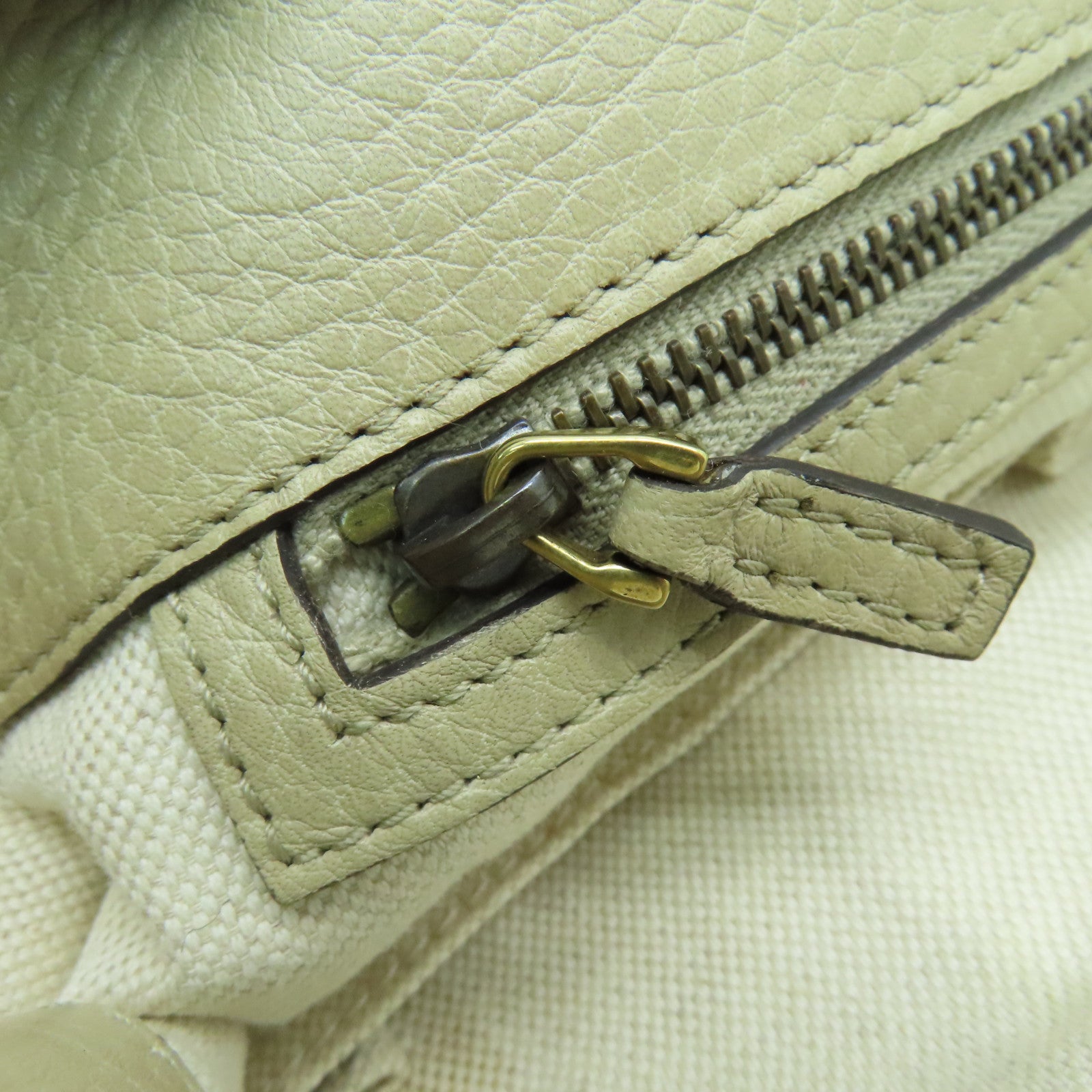 GUCCI canvas Tote Bag gold buckle handle bag brown