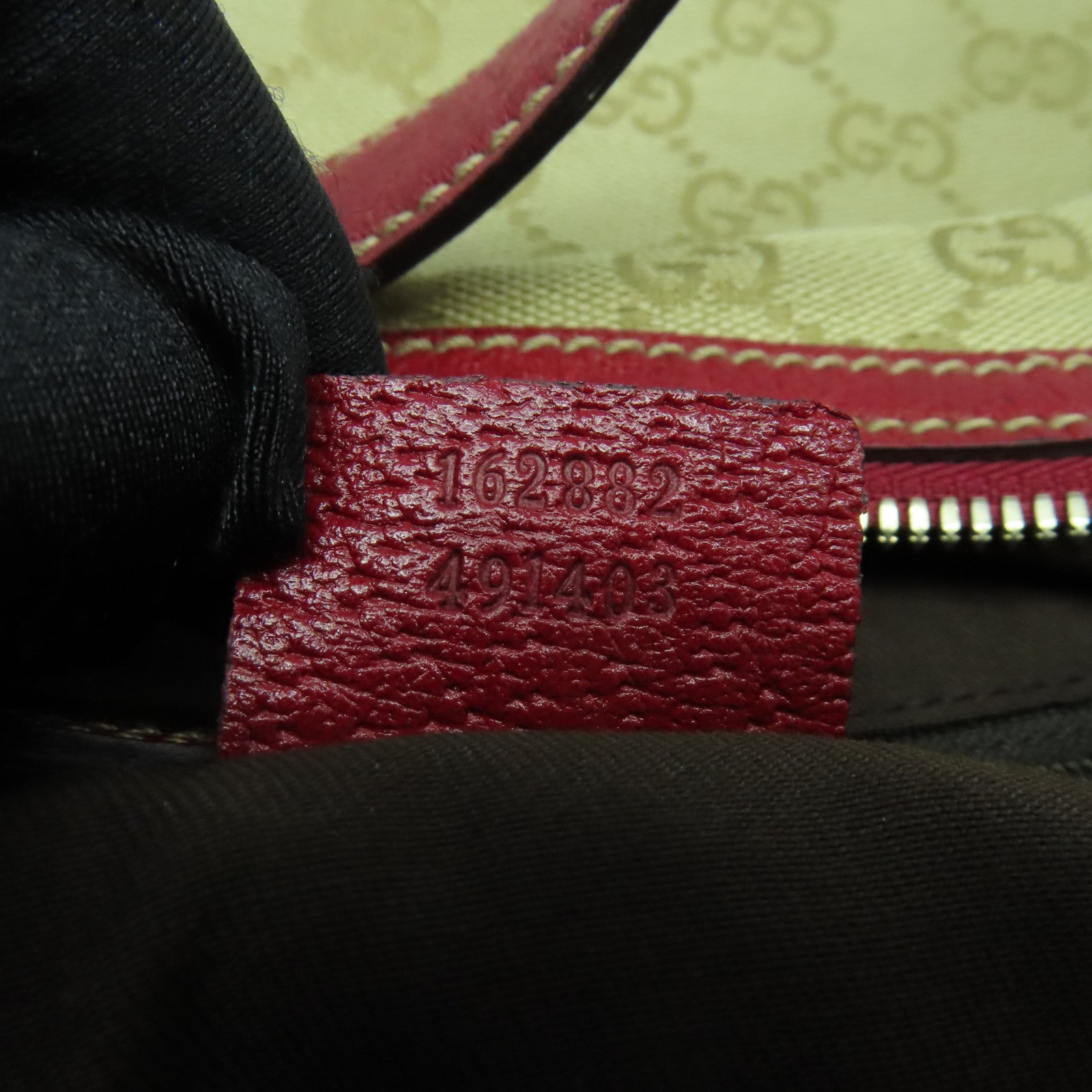 GUCCI GG帆布Princy Hobo Bag金扣肩背袋紅色/啡色