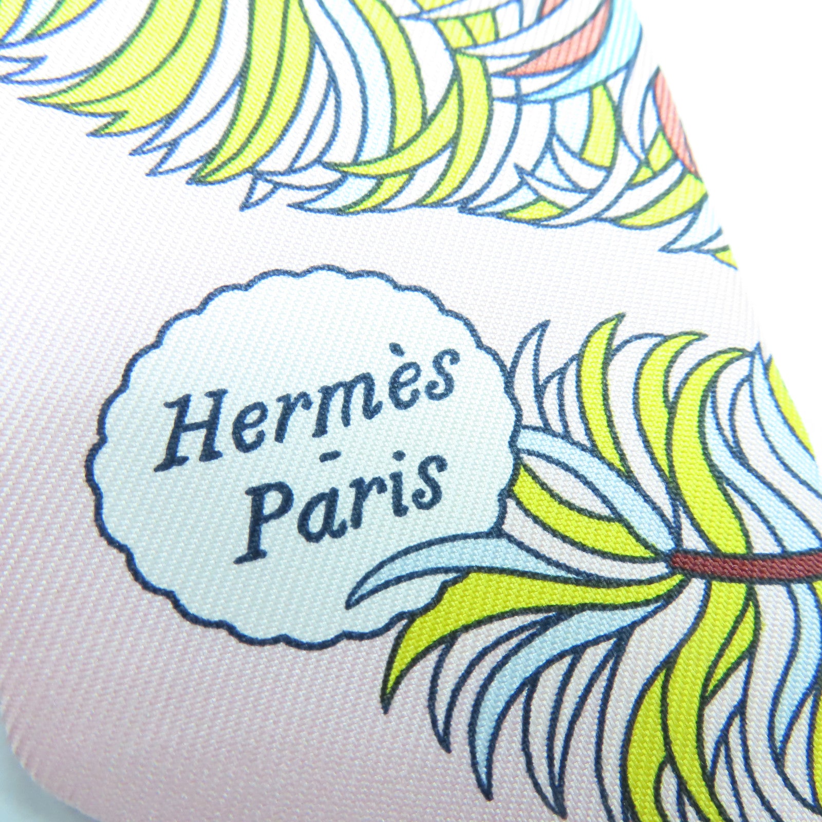 HERMES 絲質Twilly絲巾淺藍色/粉紅色/彩色