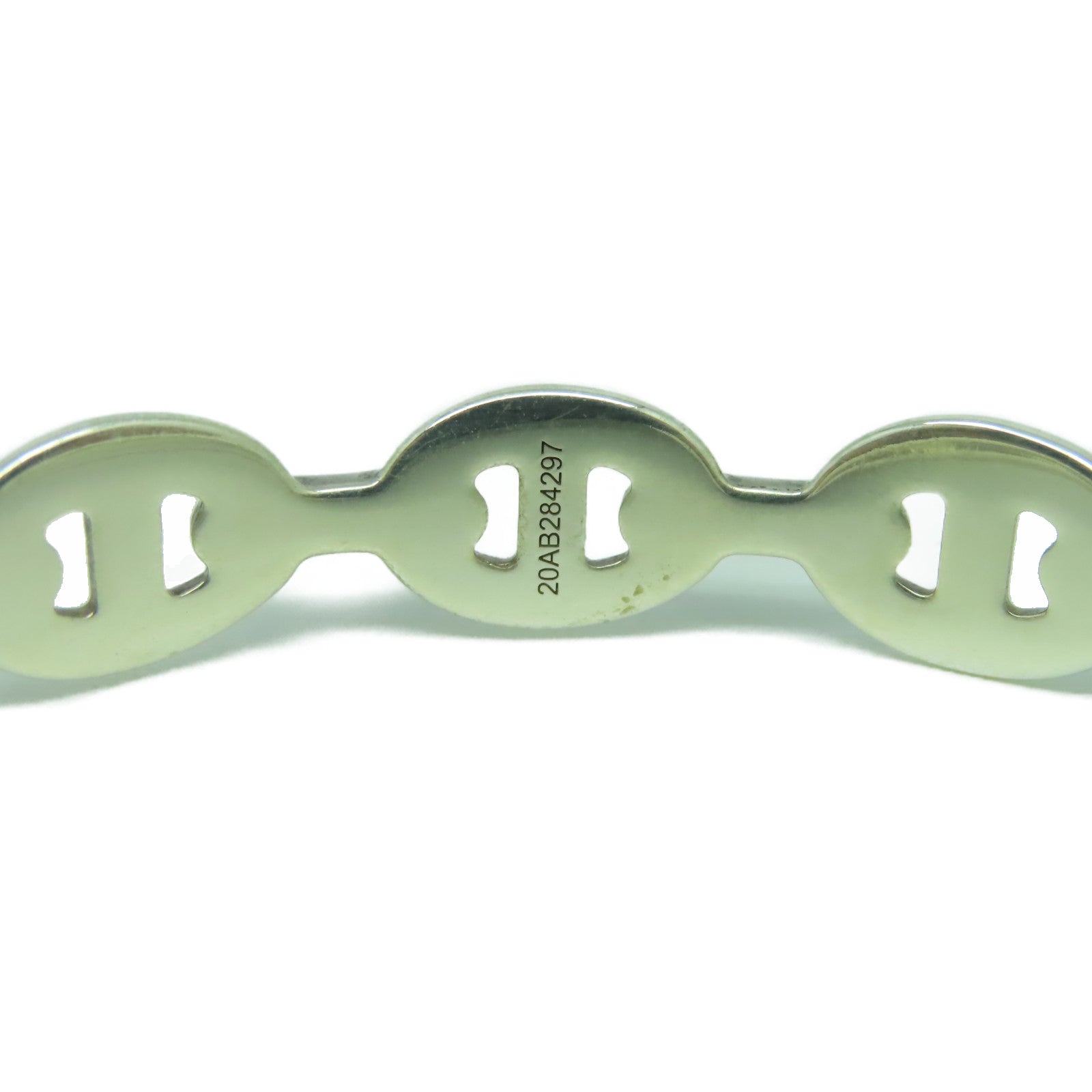 HERMES 925純銀Chaine D'ancre Enchainee Bracelet手鐲銀色