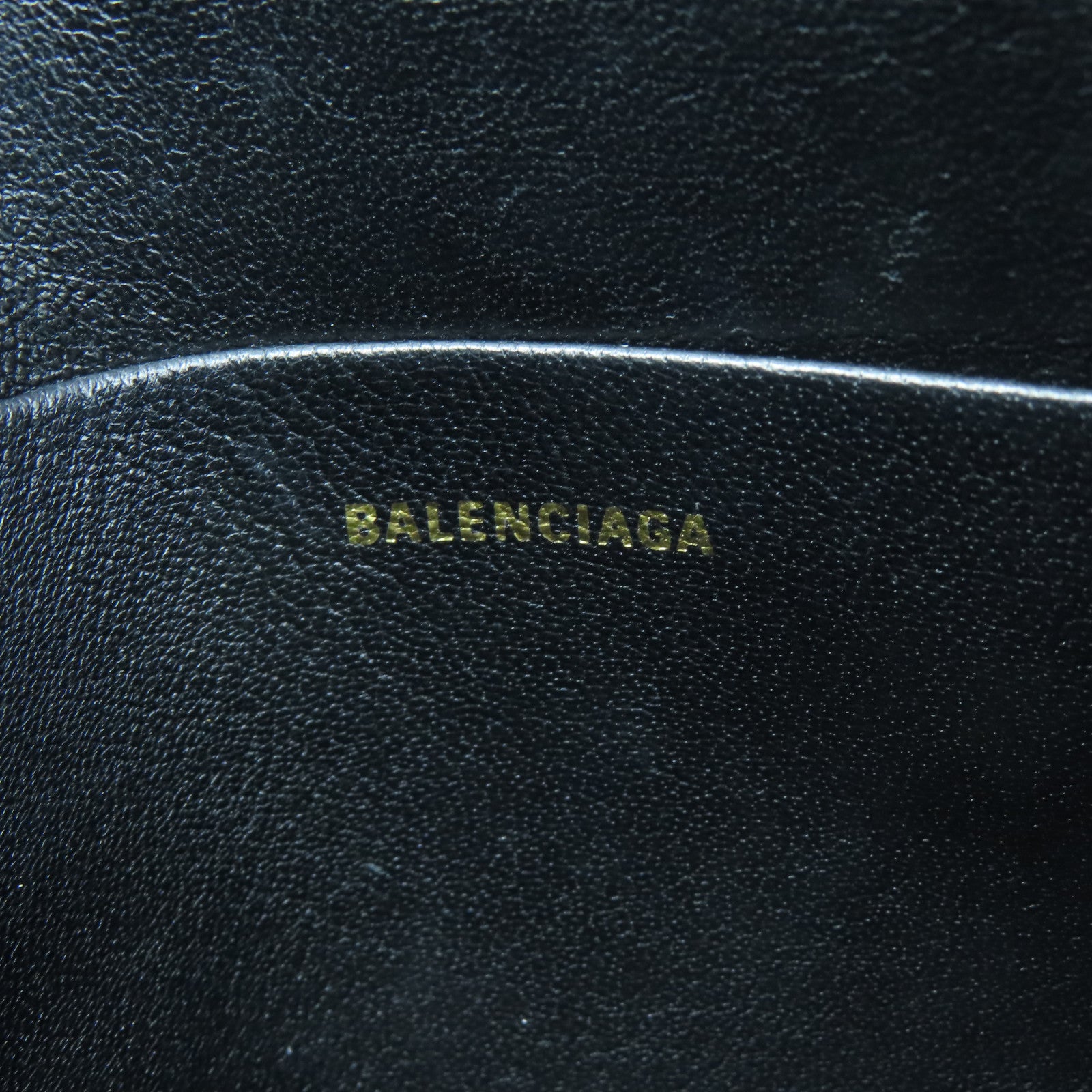 BALENCIAGA 牛皮皮革Pouch金扣手拿包黑色