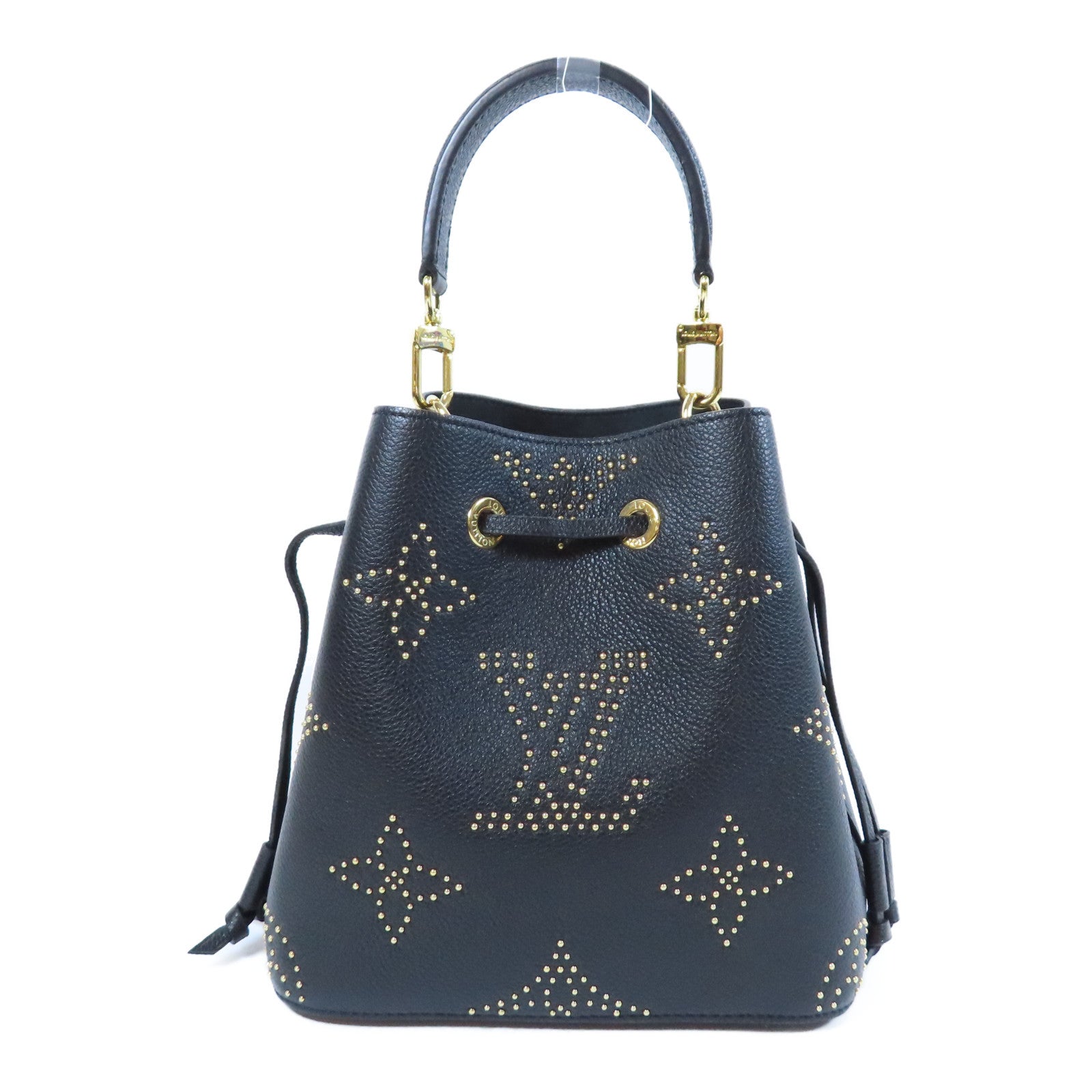 LOUIS VUITTON Monogram Empreinte NéoNoé BB金扣手挽肩背兩用袋黑色